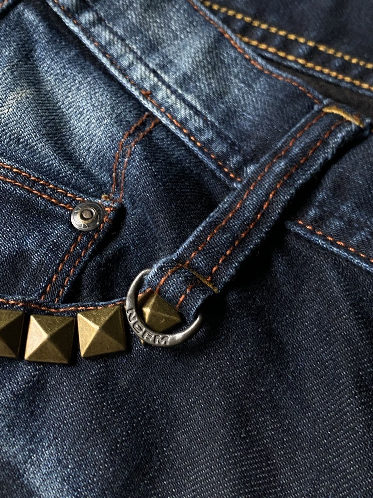 Japanese Brand STUDDED NICOLE CLUB FOR MEN INDIGO WHISKER BOOTCUT Size US 32 / EU 48 - 7 Thumbnail