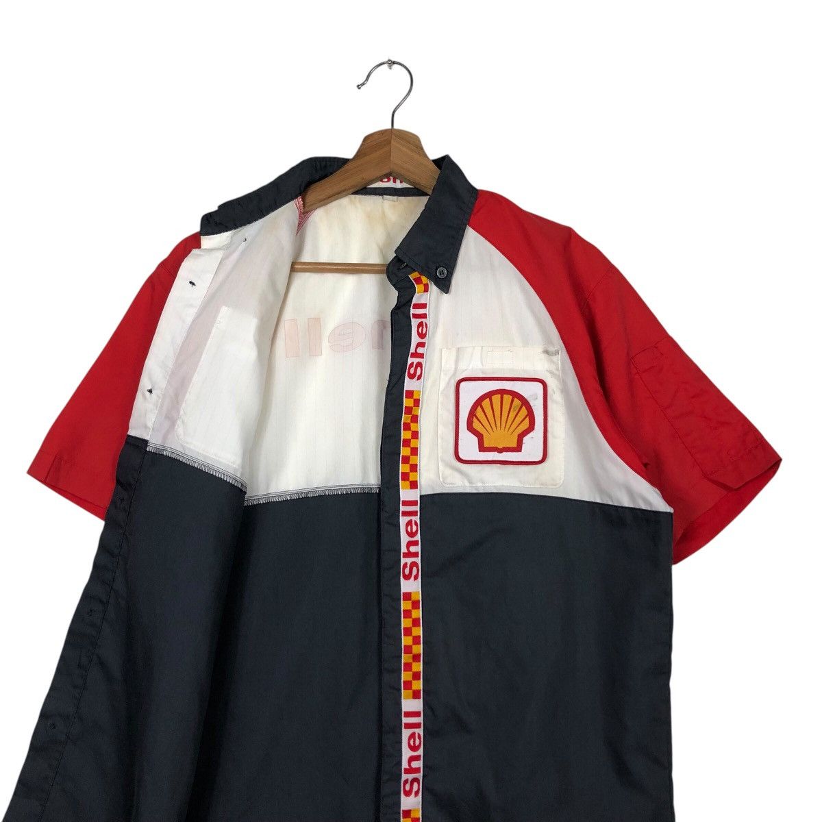 Japanese Brand × Vintage 📌Vintage Worker Shirt Racing Shell Big Logo Rare Style Size US M / EU 48-50 / 2 - 13 Thumbnail
