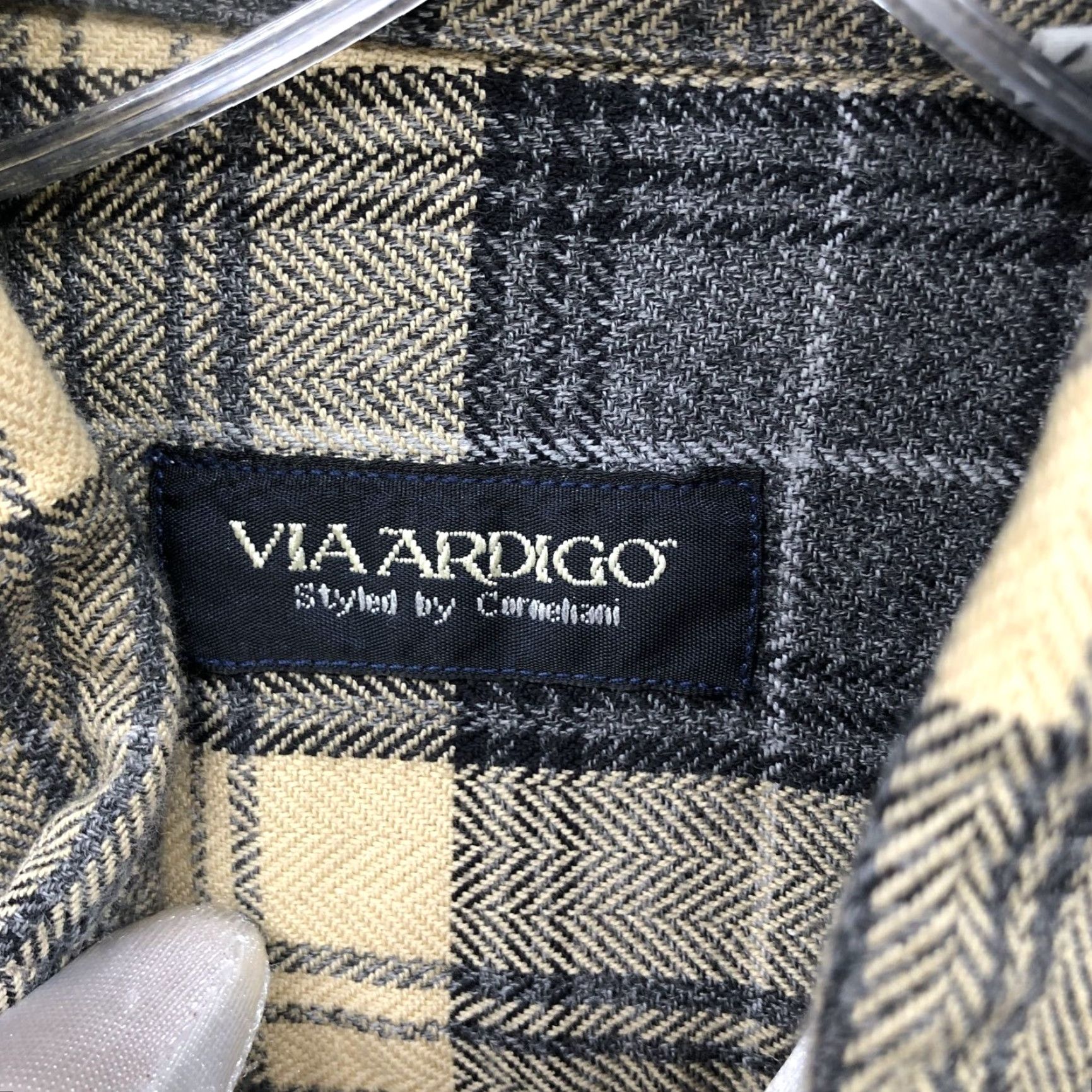 Vintage Via Ardigo Flannel Shirt Mens M Yellow Plaid Long Sleeve Button-Down Shirt Size US M / EU 48-50 / 2 - 5 Thumbnail