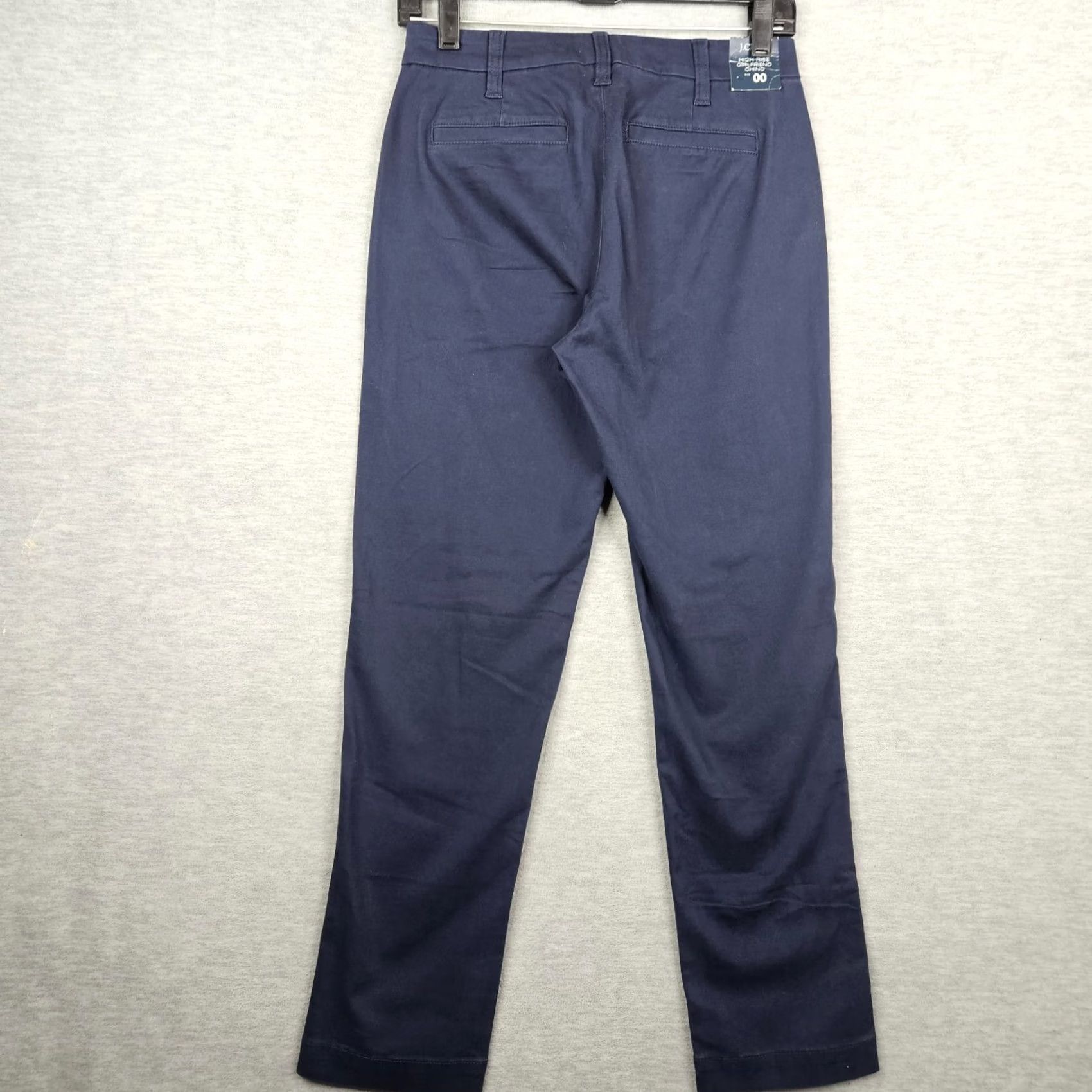J.Crew J.CREW Chino Pants Navy Blue Casual Mid Rise 00 Regular Button Front Womens New Size 24" / US 00 / IT 34 - 2 Thumbnail