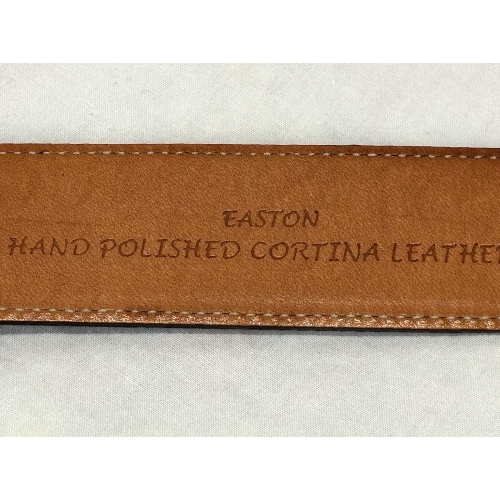 Vintage Trafalgar Belt Men's Dark Brown Leather 42 Made USA Cortina Hand Polished Cortina Belt Brown Leather 42 Mens USA Belt Size 42 - 6 Thumbnail