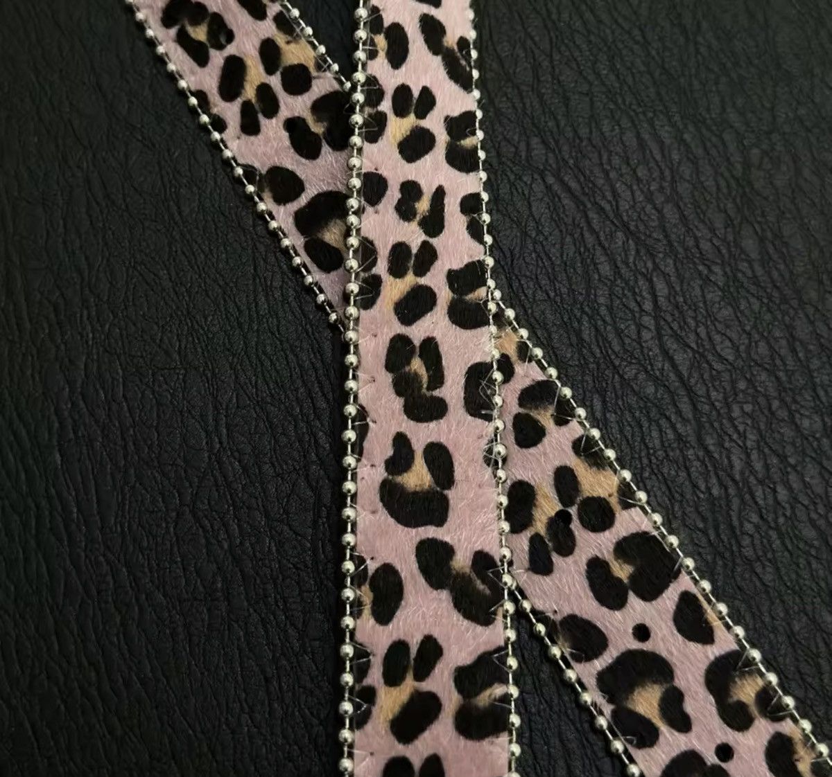 Leather Retro Light Pink Leopard Print Pin Buckle PU Leather Belt Size ONE SIZE - 3 Thumbnail