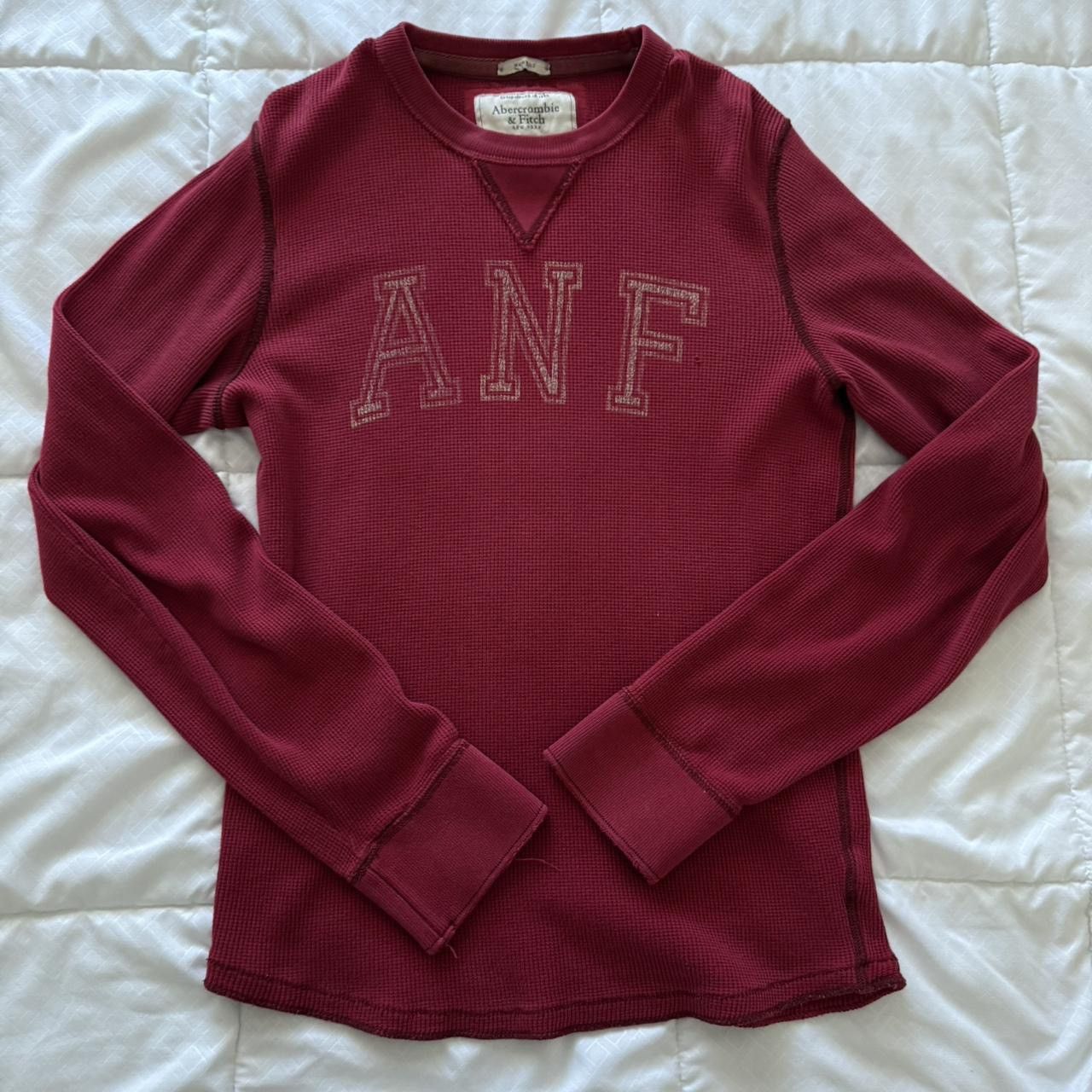 Burgundy Abercrombie & Fitch long sleeve thermal shirt