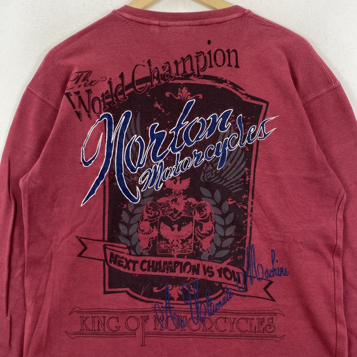 Norton Norton Motorcycles Vintage V-Neck L/S Shirt XL Red Biker Tee Size US XL / EU 56 / 4 - 7 Thumbnail