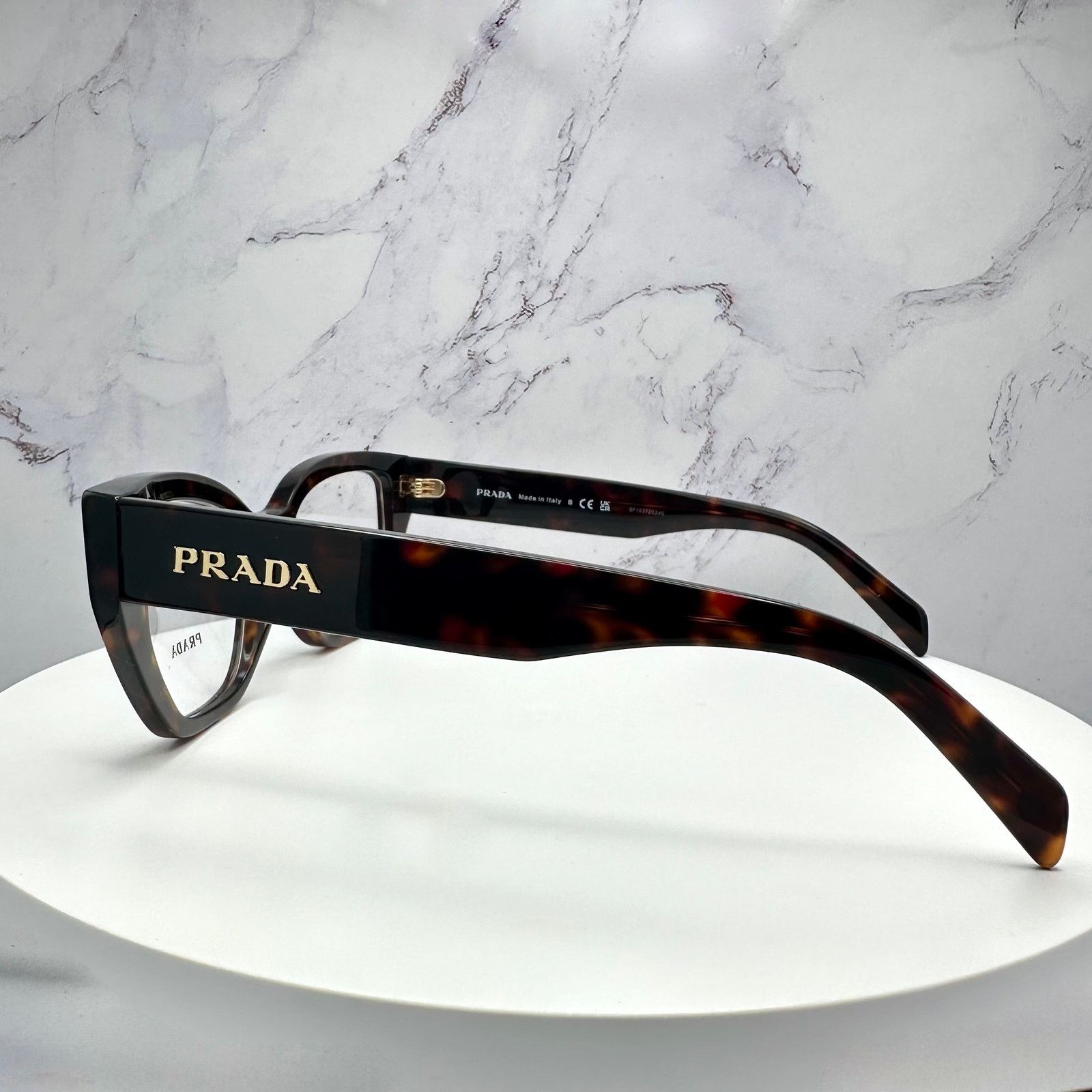 Prada New Prada Eyeglasses Women Brown Acetate Cat Eye Tortoise Size ONE SIZE - 6 Thumbnail