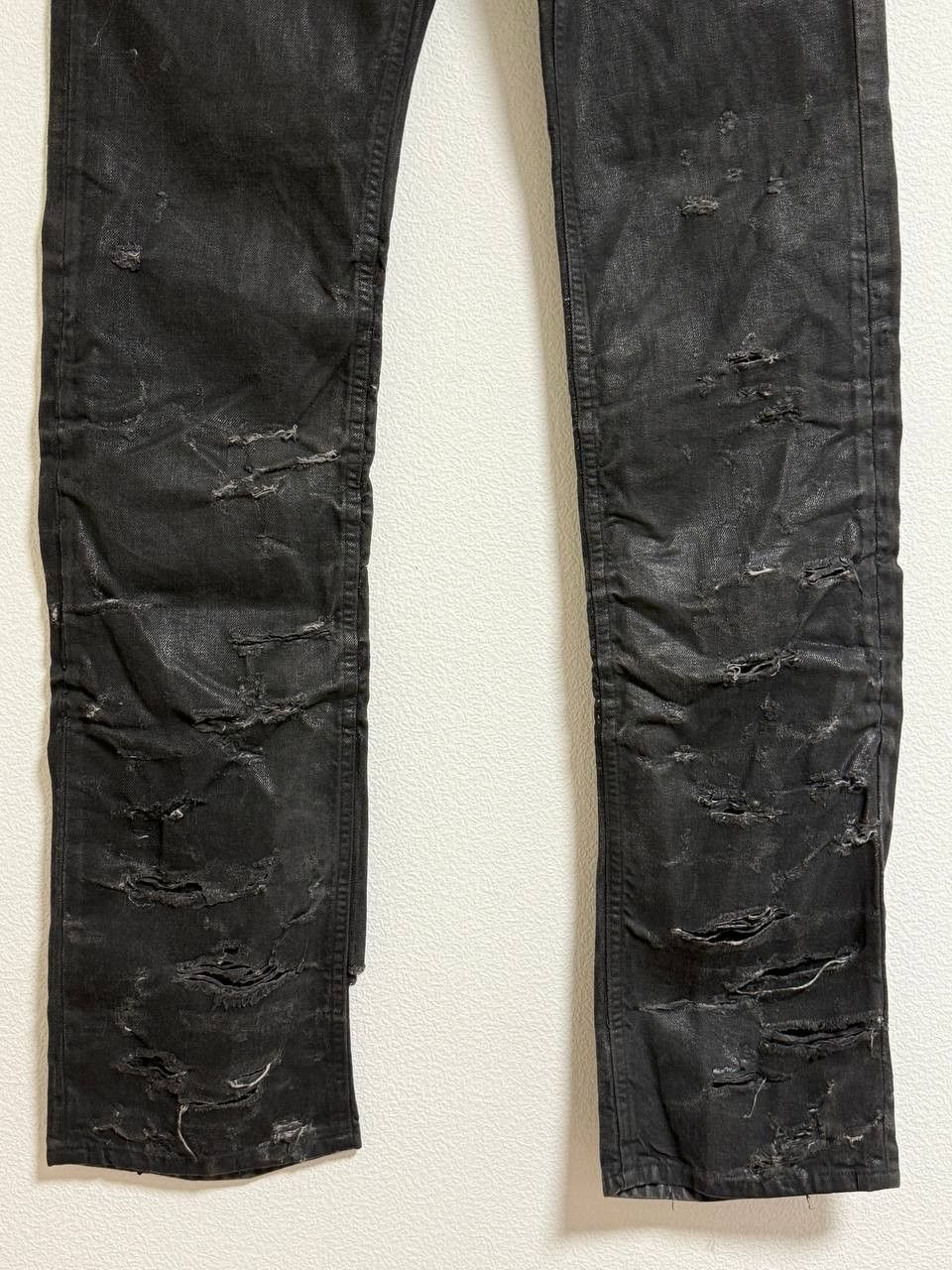 Dior SS04 HEDI WAXED STRIP JEANS Size US 33 - 3 Thumbnail