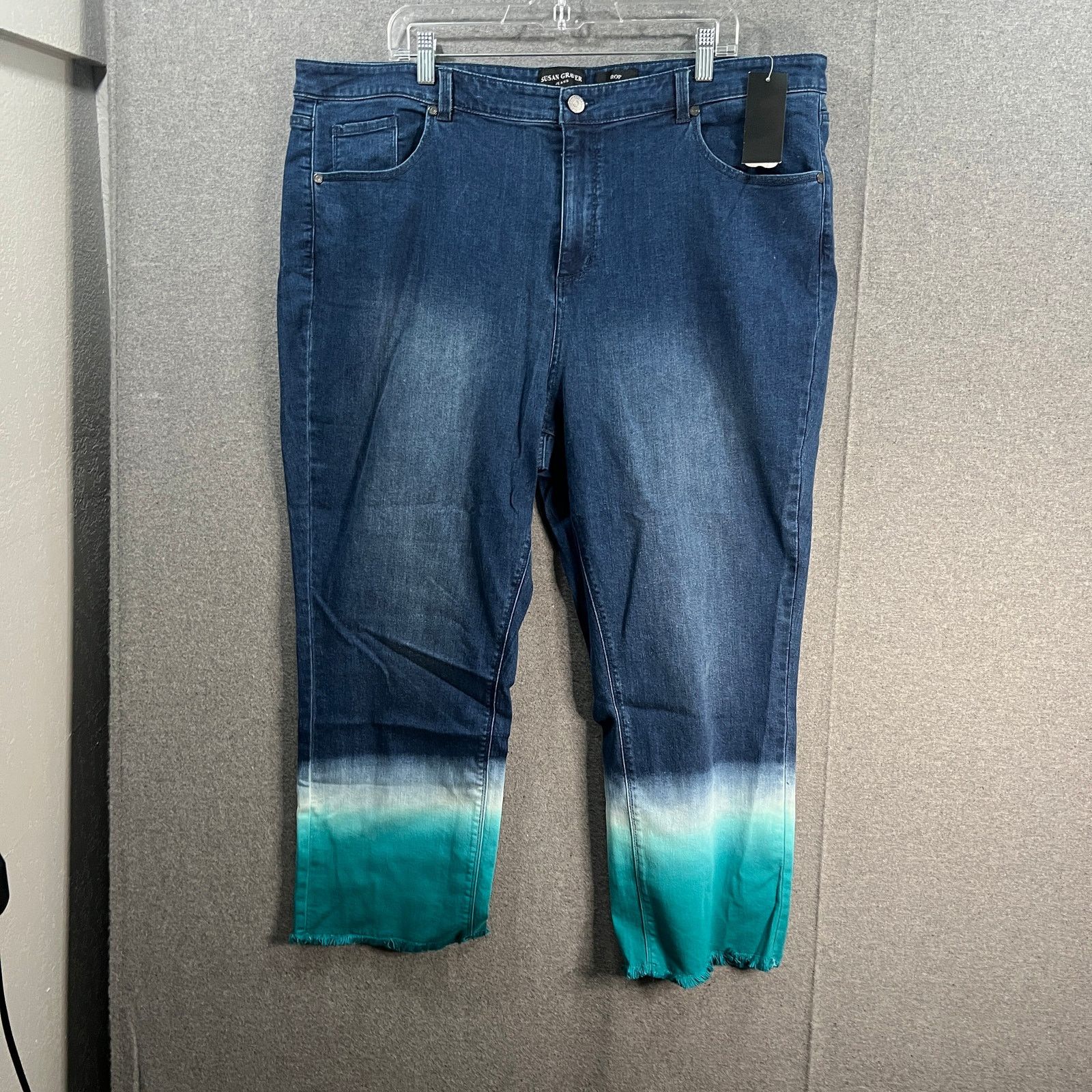 Other Susan Graver Stretch Denim Jean with Dip Dye Detail Bleached Size 22" - 1 Thumbnail