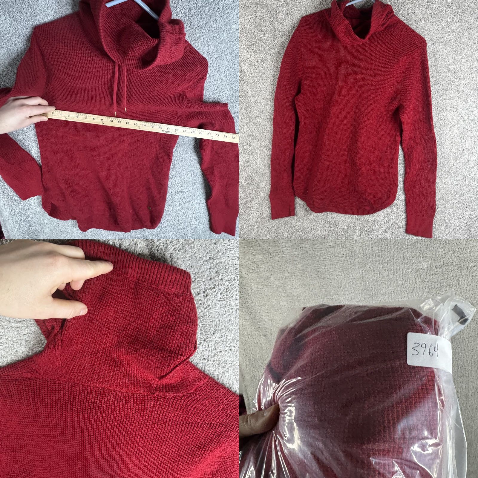 Ralph Lauren Lauren Ralph Lauren Sweater Womens XL Red Cowl Neck Waffle Knit Pullover Size XL / US 12-14 / IT 48-50 - 8 Thumbnail