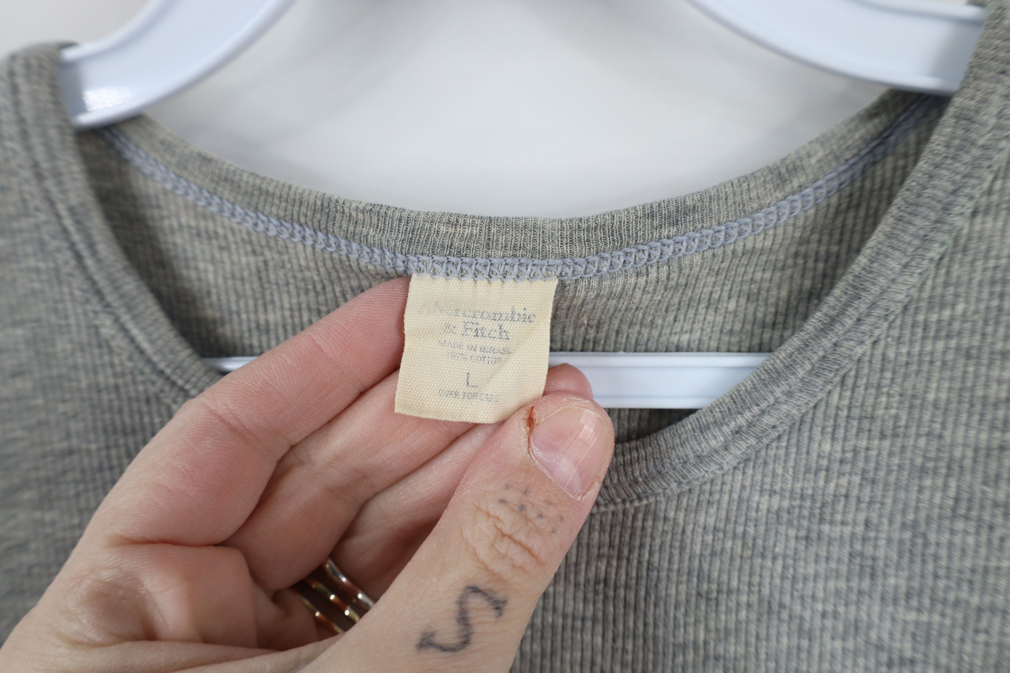 Abercrombie & Fitch × Vintage Vintage 90s Y2K Abercrombie & Fitch Ribbed Knit T-Shirt Size L / US 10 / IT 46 - 7 Thumbnail