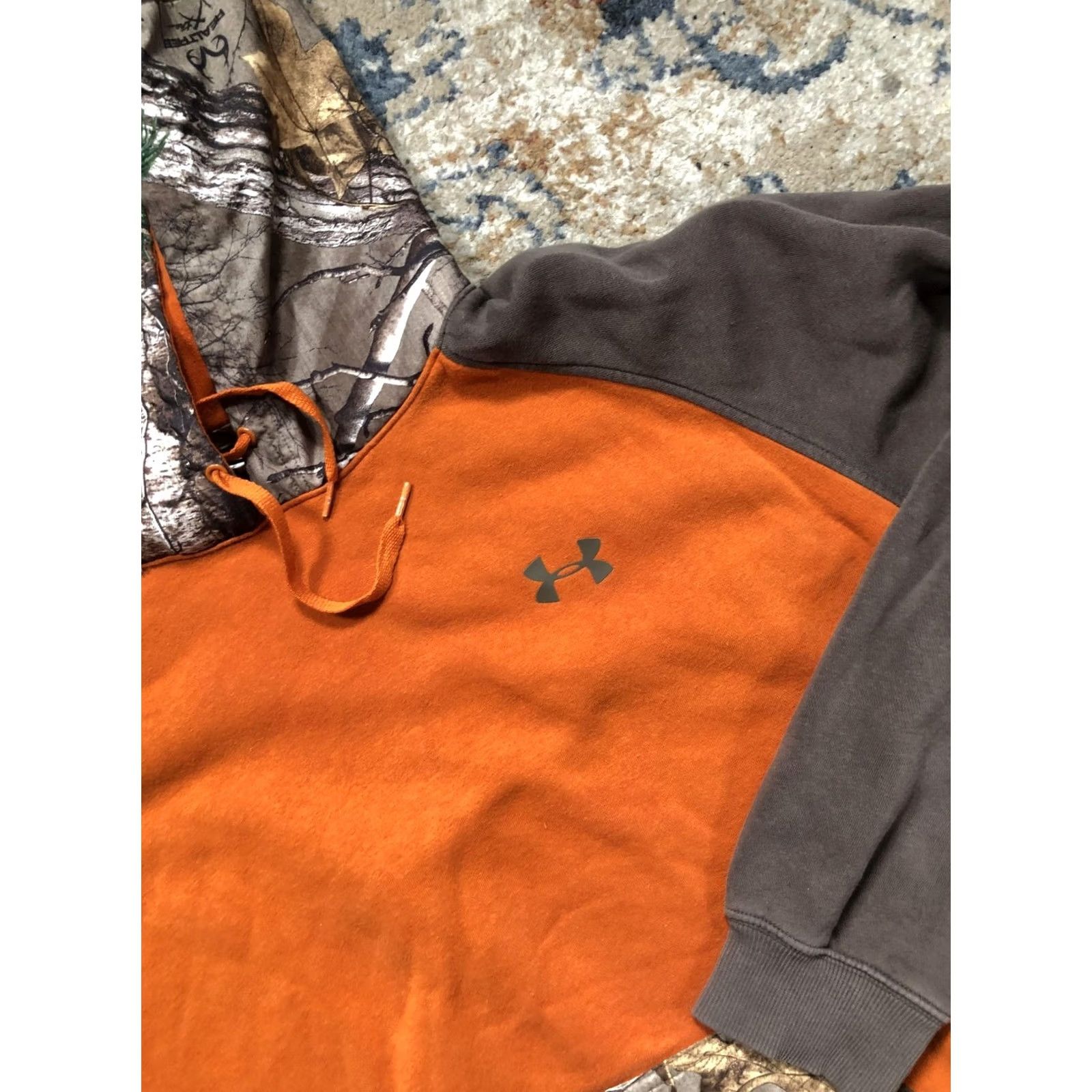 Under Armour Under Armour Hoodie Mens XL Orange Camouflage Fleece Kangaroo Pocket Logo Pullover Crew Neck Hooded Size US XL / EU 56 / 4 - 3 Thumbnail