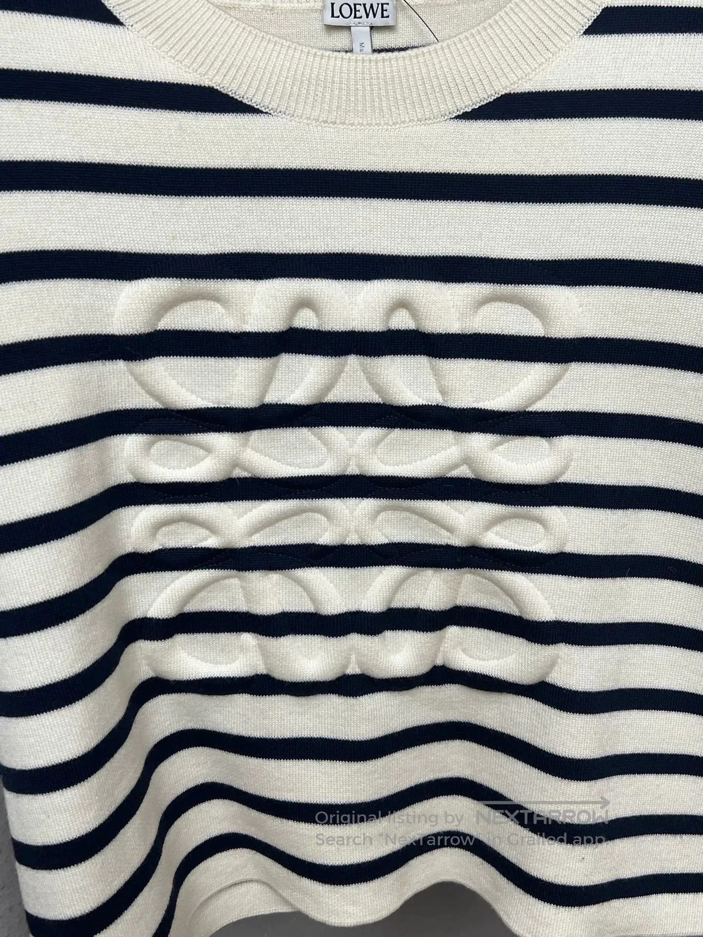 Loewe Loewe Striped Embossed Logo Knit Sweater. Size M / US 6-8 / IT 42-44 - 3 Thumbnail