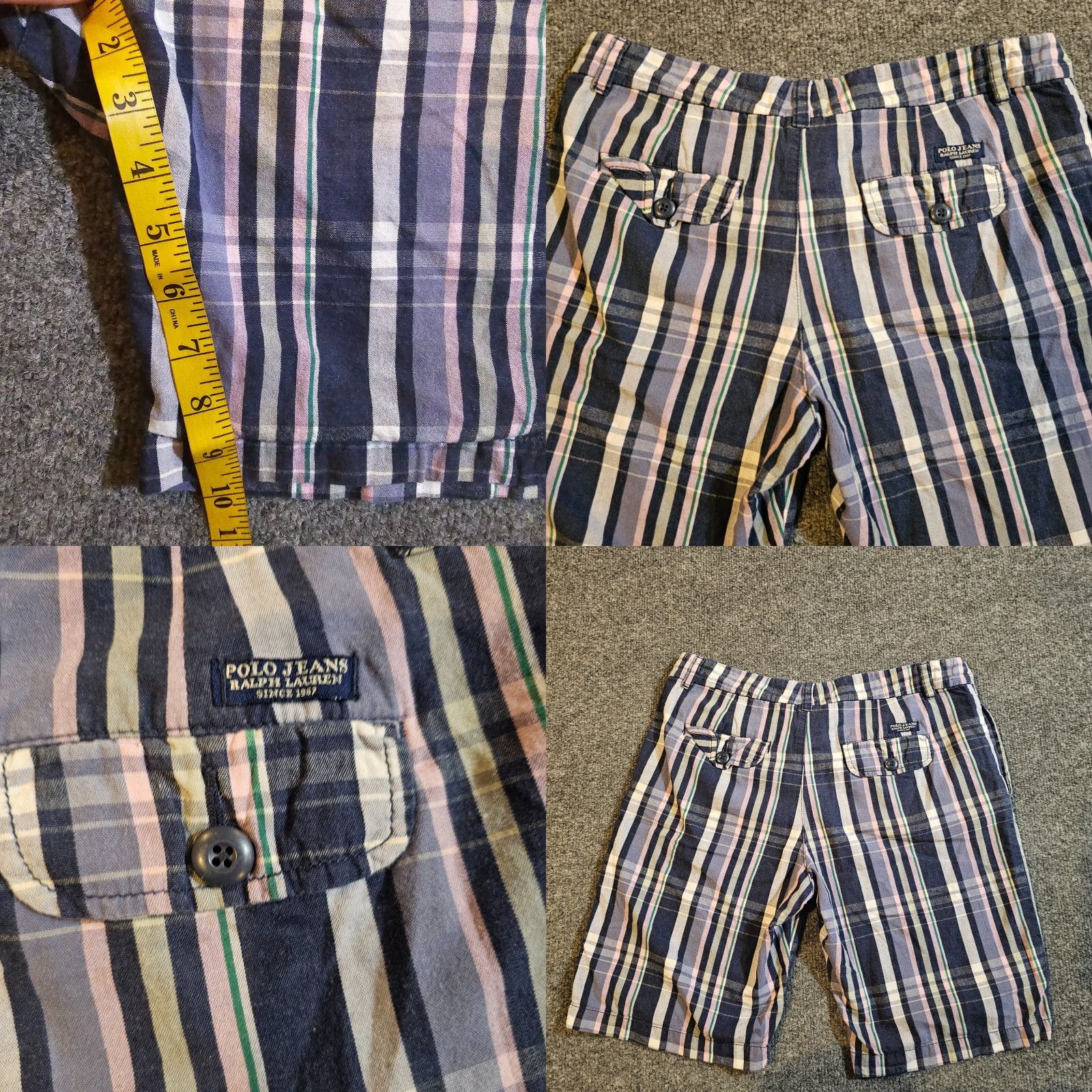 Polo Ralph Lauren VINTAGE Polo Jeans Co Ralph Lauren Short Womens 4 Bermuda Plaid Blue Preppy Casual Size 27" / US 4 / IT 40 - 8 Thumbnail