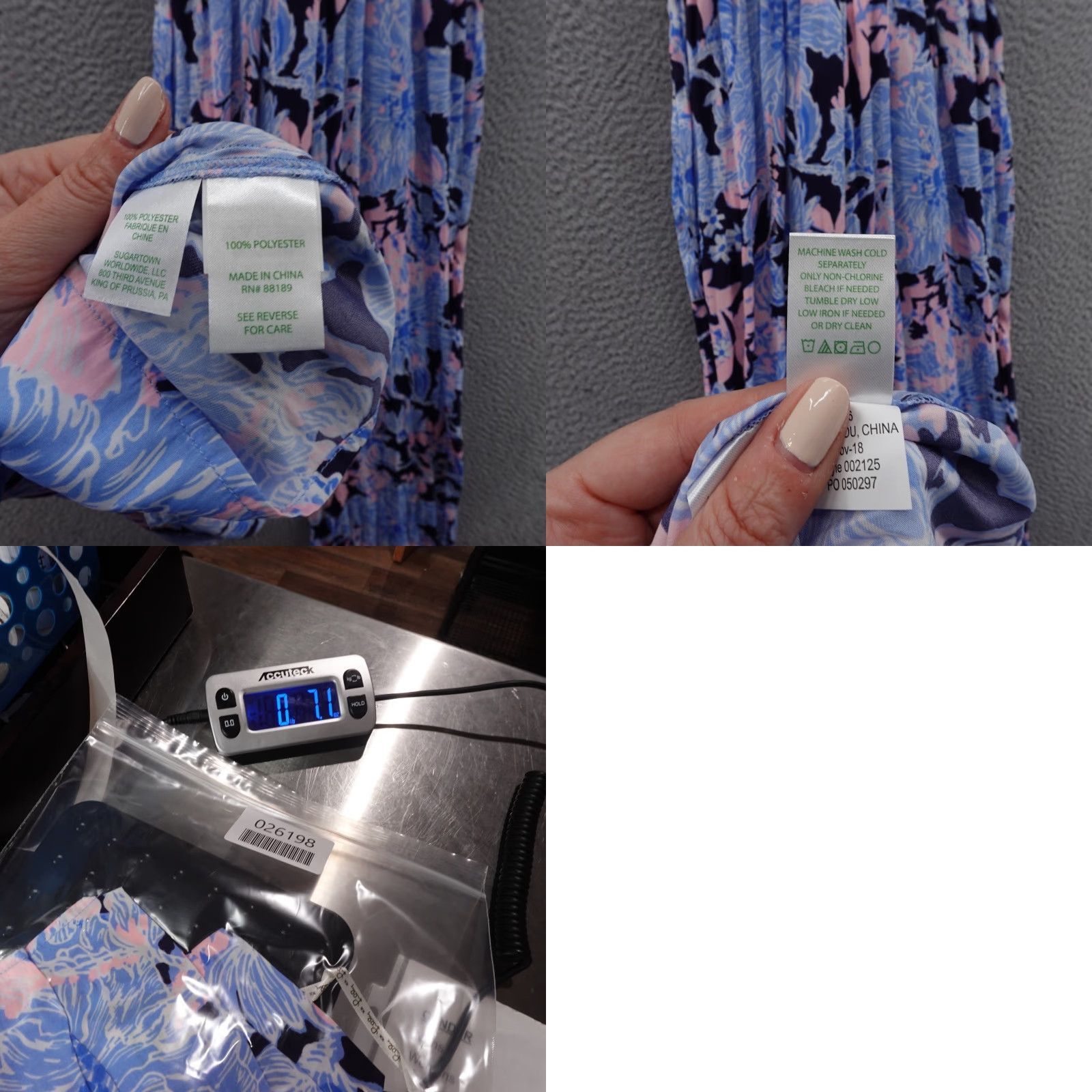 Lilly Pulitzer Jumpsuit One-Piece Wide Leg Women Sleeveless Floral Blue Pink XS Drawstring Resortwear Casual Party/Cocktail Travel