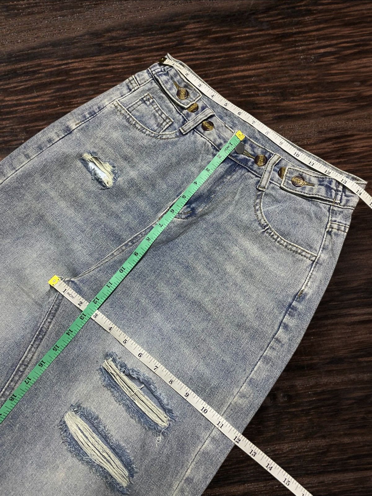 Japanese Brand Vintage Japanese Brand Adjust Waist Distressed Baggy Jeans Size 28" / US 6 / IT 42 - 13 Thumbnail