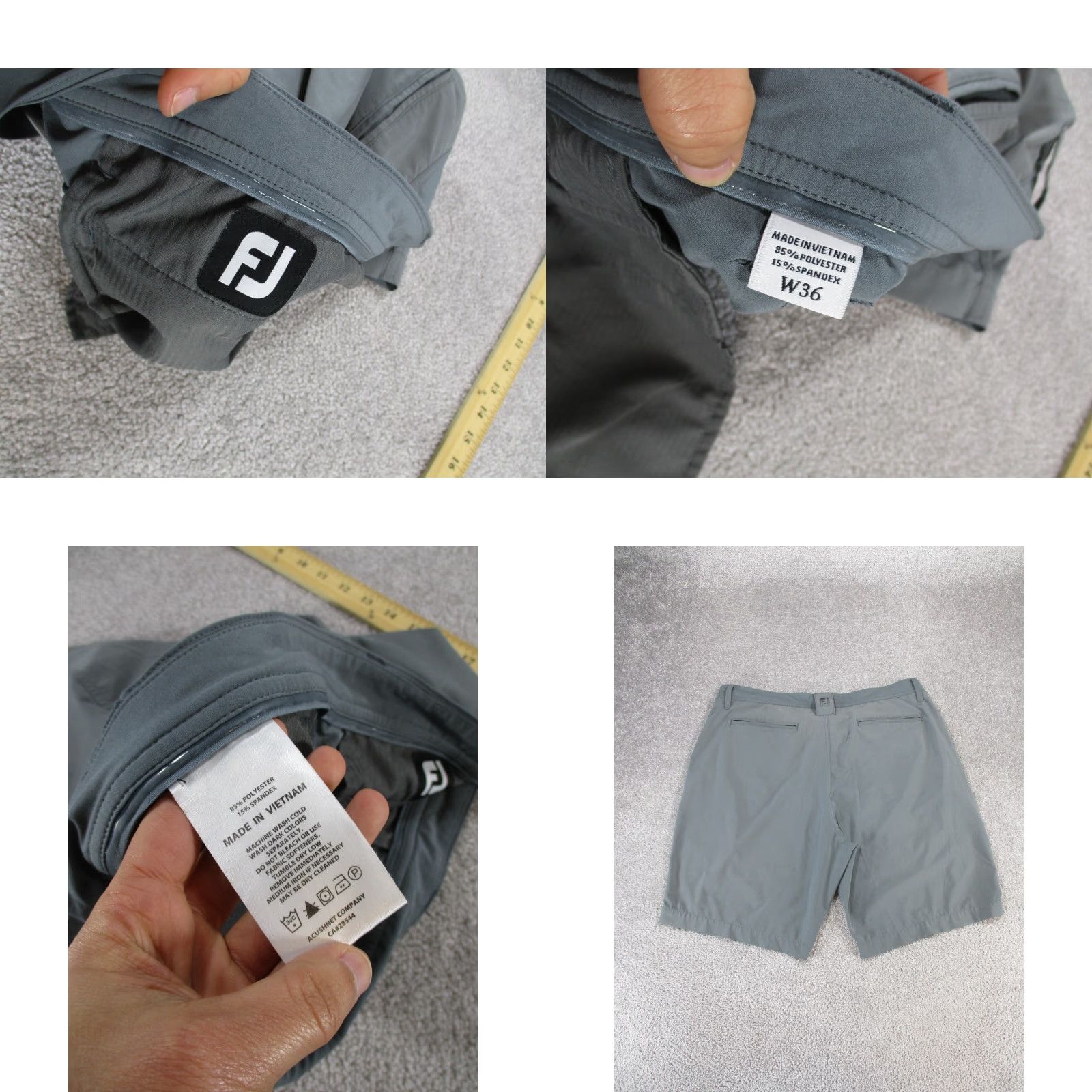 Footjoy Footjoy Shorts Mens 36 Gray Lightweight Chino Polyester Spandex Stain Preowned Outdoor Sports Mens Size US 36 / EU 52 - 8 Thumbnail