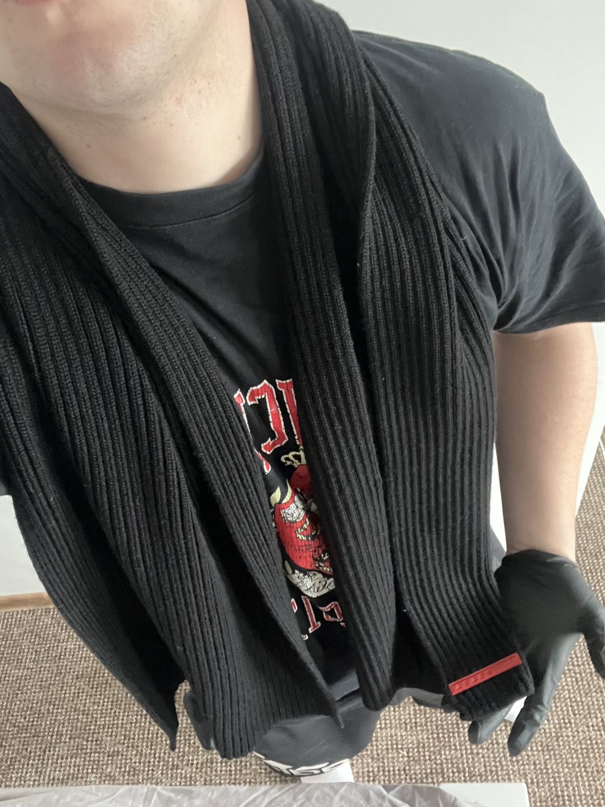 Prada × Vintage Prada Vintage Red Tab Scarf Luxury Hype Size ONE SIZE - 12 Thumbnail