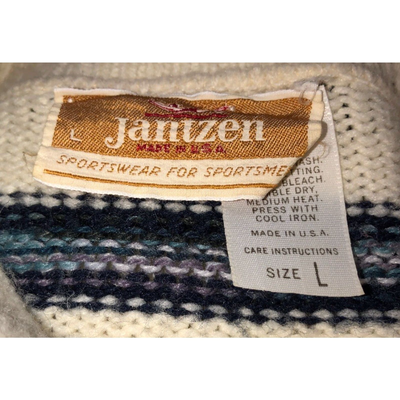 Jantzen VINTAGE Jantzen Sweater Mens USA Ivory L Size Regular Casual Sweater Mens Size US L / EU 52-54 / 3 - 5 Thumbnail