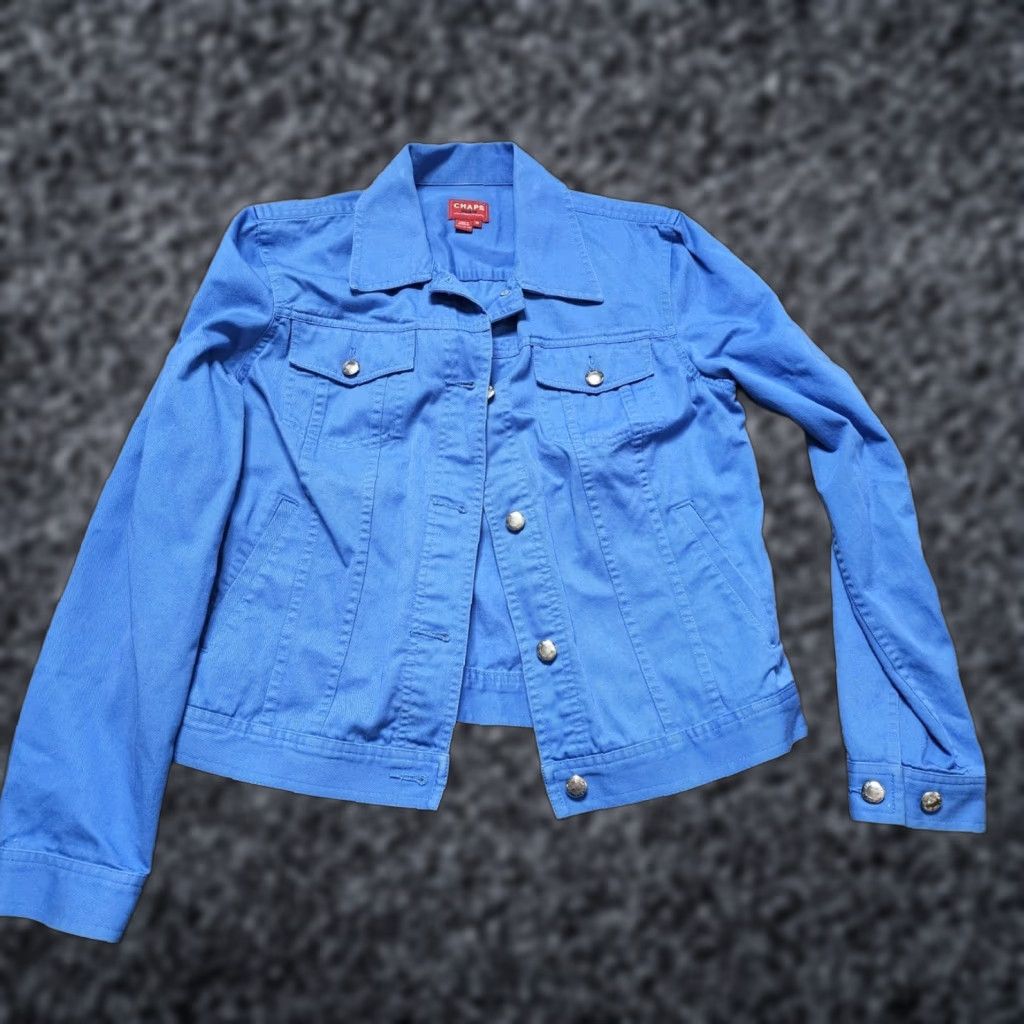 Chaps Chaps Jacket Womens M Blue Trucker Denim Cotton Button Up Flap Pocket Size M / US 6-8 / IT 42-44 - 1 Thumbnail