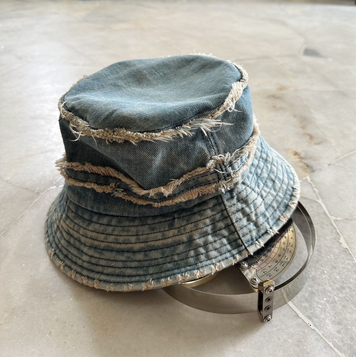 image of Vintage Denim Bucket Hat in Blue, Men's