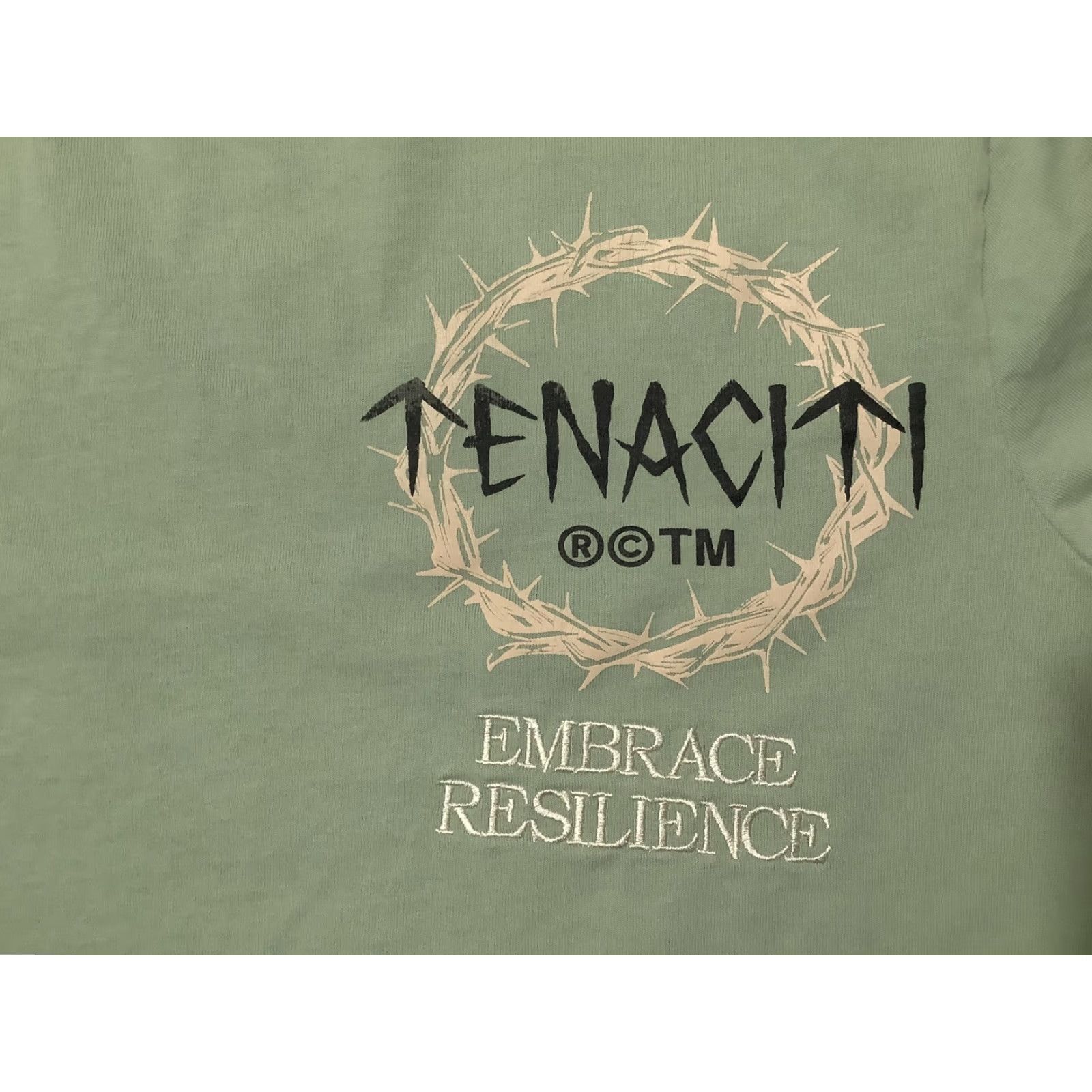 Vintage Tenaciti Studios Shirt Mens Small Green Embrace Resilience Crown Graphic Tee Size US S / EU 44-46 / 1 - 2 Thumbnail