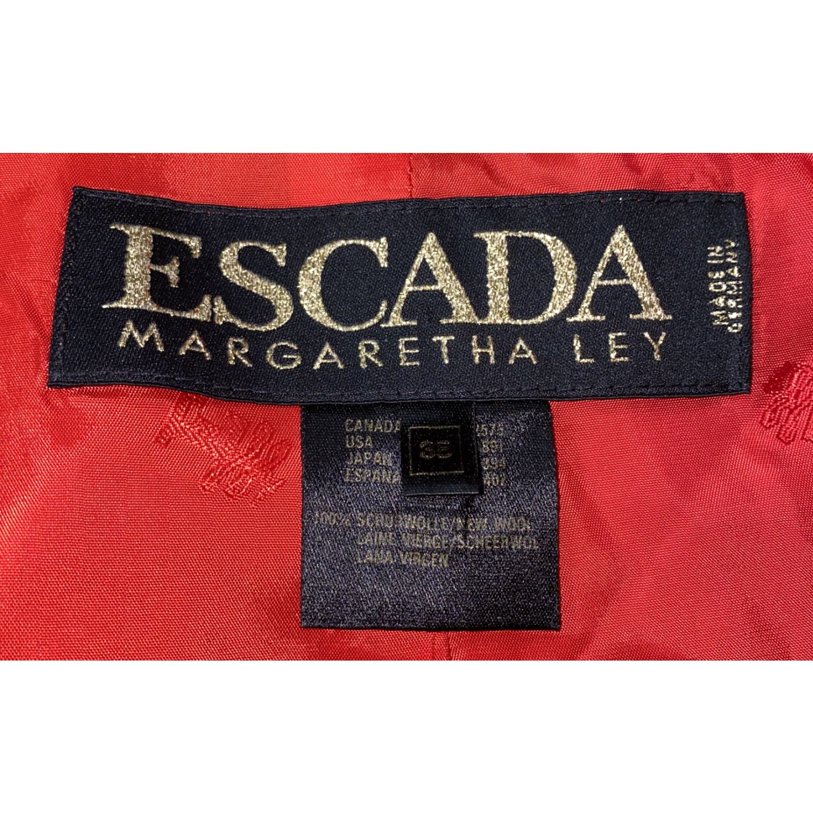 Escada Escada Margaretha Ley Womens Red Button Wool Coat Size 38 Size XS / US 0-2 / IT 36-38 - 5 Thumbnail