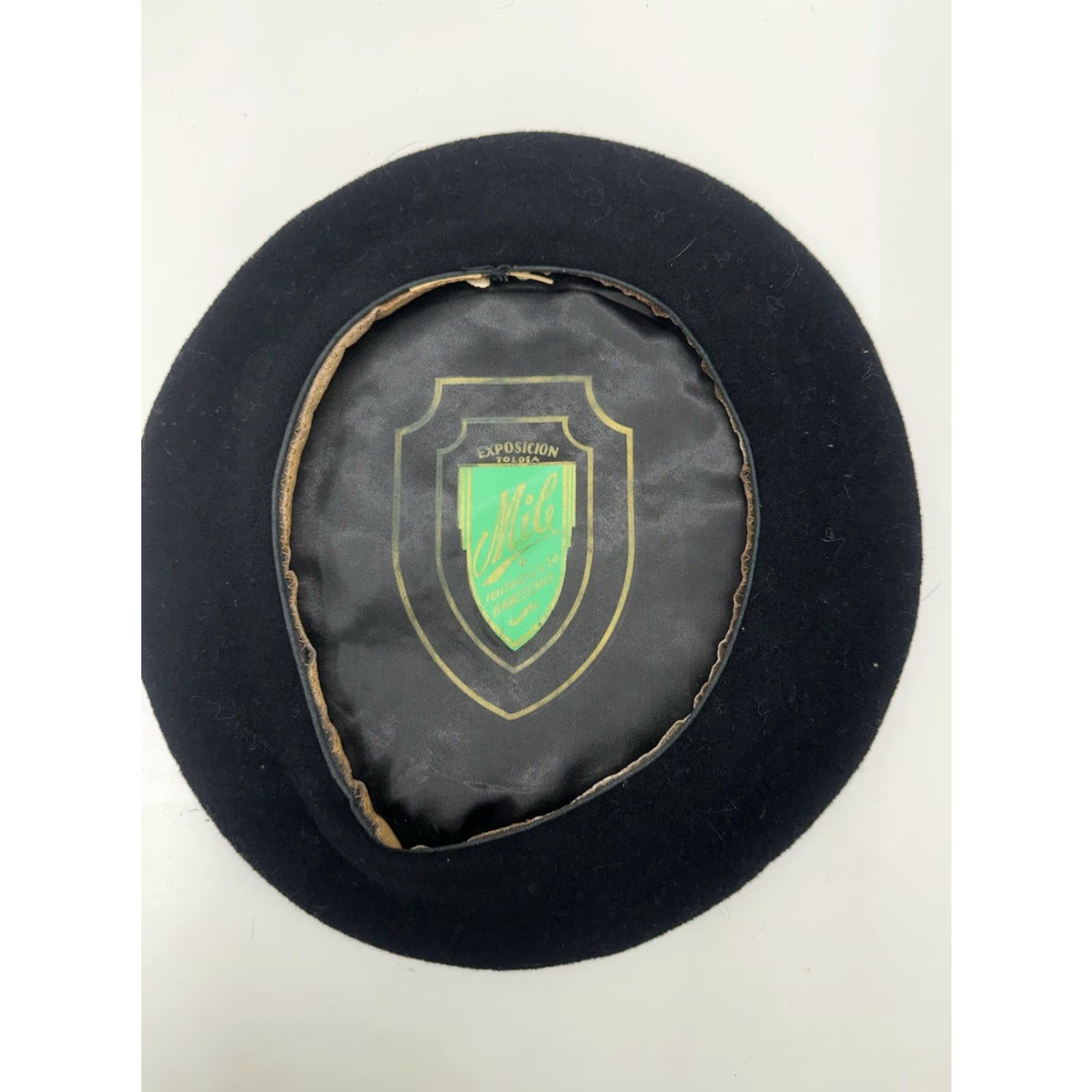 Vintage Mile Beret Hat Black Fontanella, 20 Barcelona Vintage Beret Mens One Size Black Mile Exposicion Tolosa Clothing Style: Beret, Solid Pattern, Vintage Size ONE SIZE - 6 Thumbnail