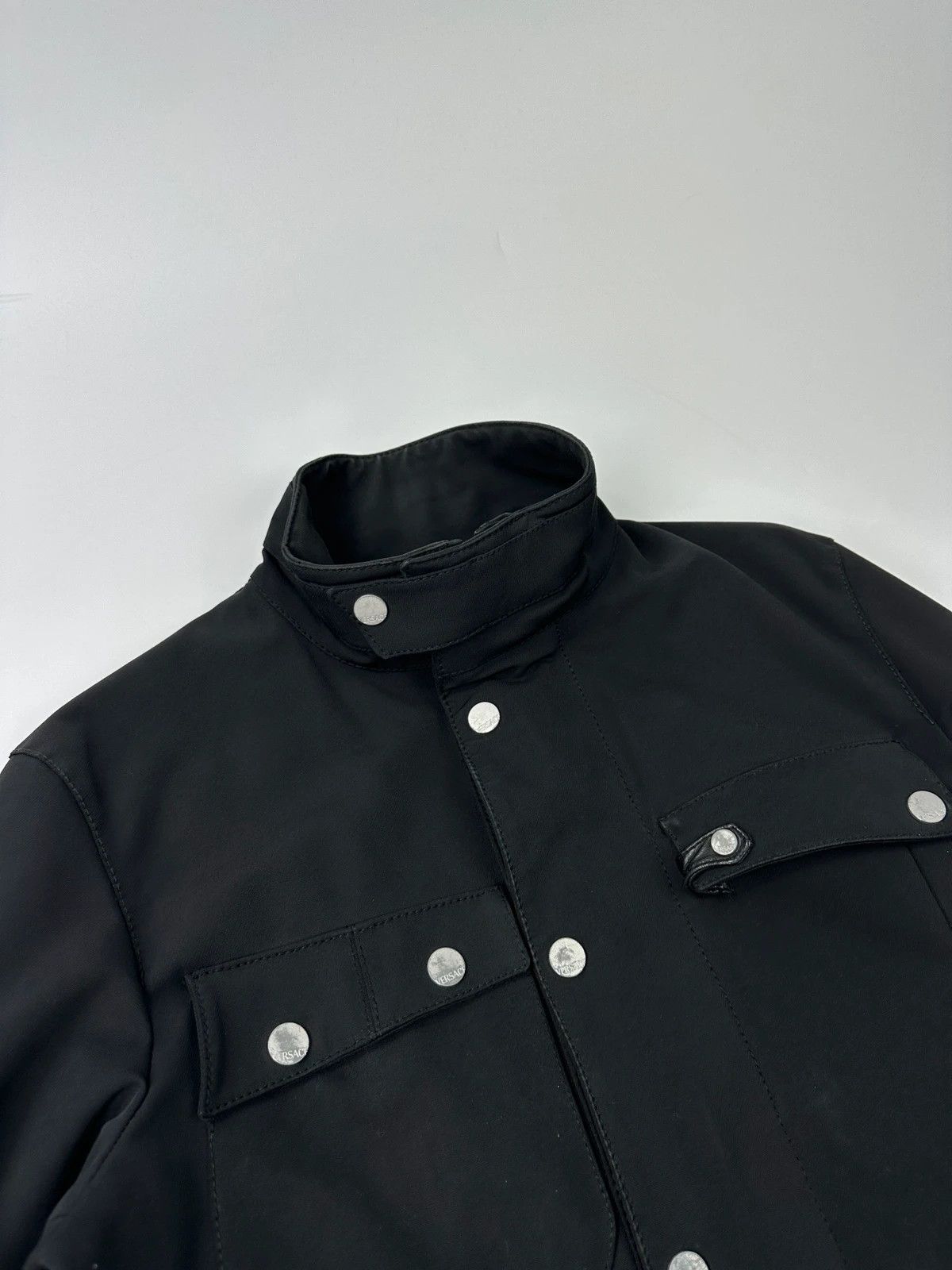 Versace Versace Early 00’s Black 4 Pockets High Collar Bomber Jacket Size US M / EU 48-50 / 2 - 3 Thumbnail
