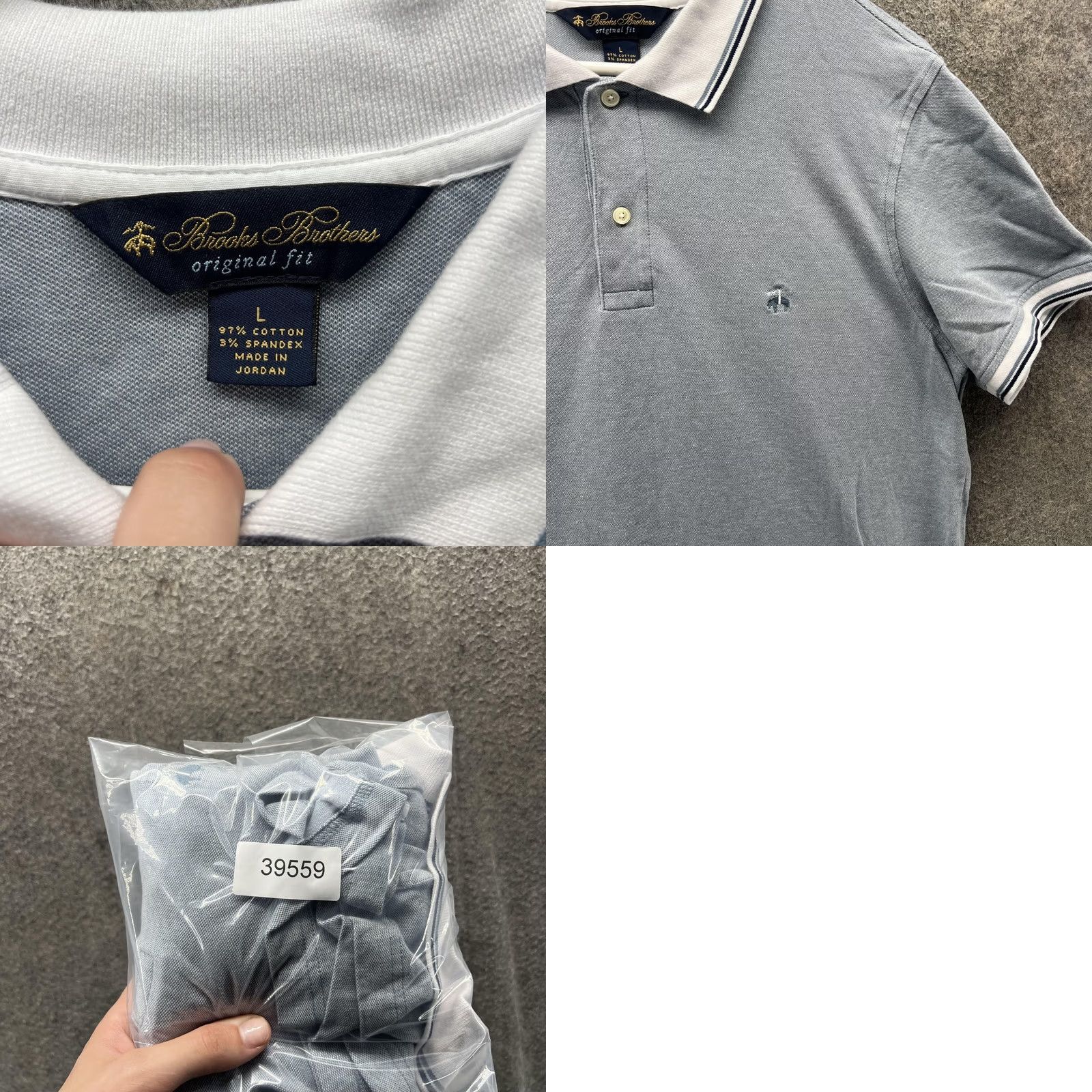Brooks Brothers Brooks Brothers Polo Shirt Mens L Blue Original Fit Stretch Collar Contrast Cuff Navy Logo Short Sleeve Cotton Spandex Size US L / EU 52-54 / 3 - 8 Thumbnail
