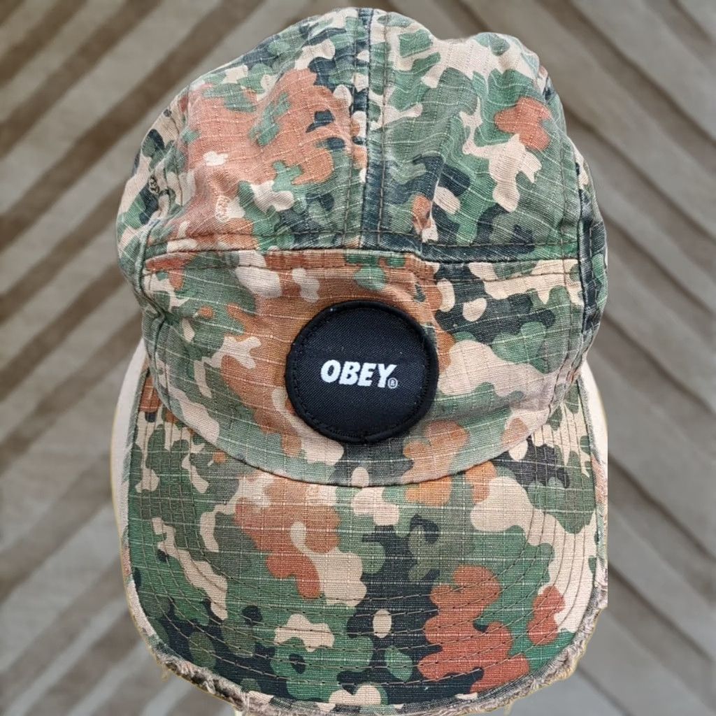 Obey OBEY Circle Patch Camo Hat Adjustable Strapback Camp Cap Mens One Size Multicolor 5 Panel Colorful Series Size ONE SIZE - 1 Thumbnail
