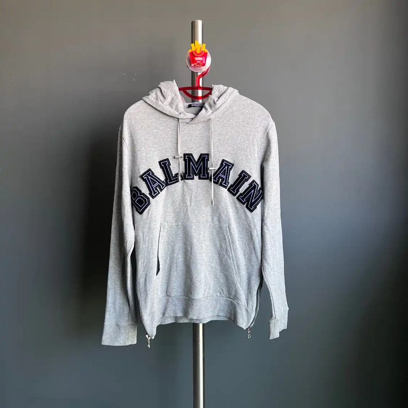 Balmain Balmain Gray Cotton Women's Hoodie 0089 Size S / US 4 / IT 40 - 1 Thumbnail