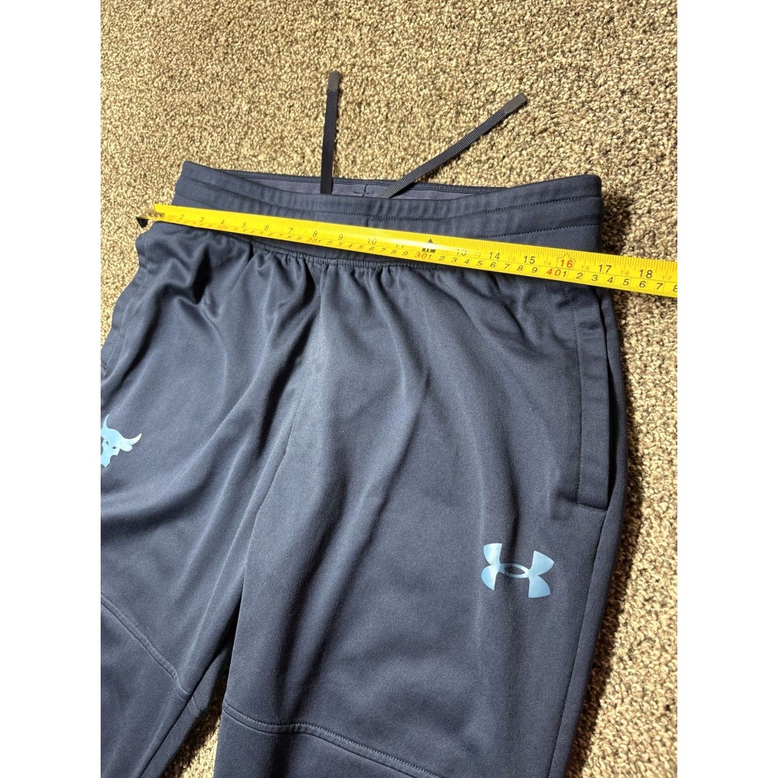Under Armour Under Armour Project Rock Sweatpants Mens Large Blue Brahma Bull Jogger Size US 33 - 5 Thumbnail