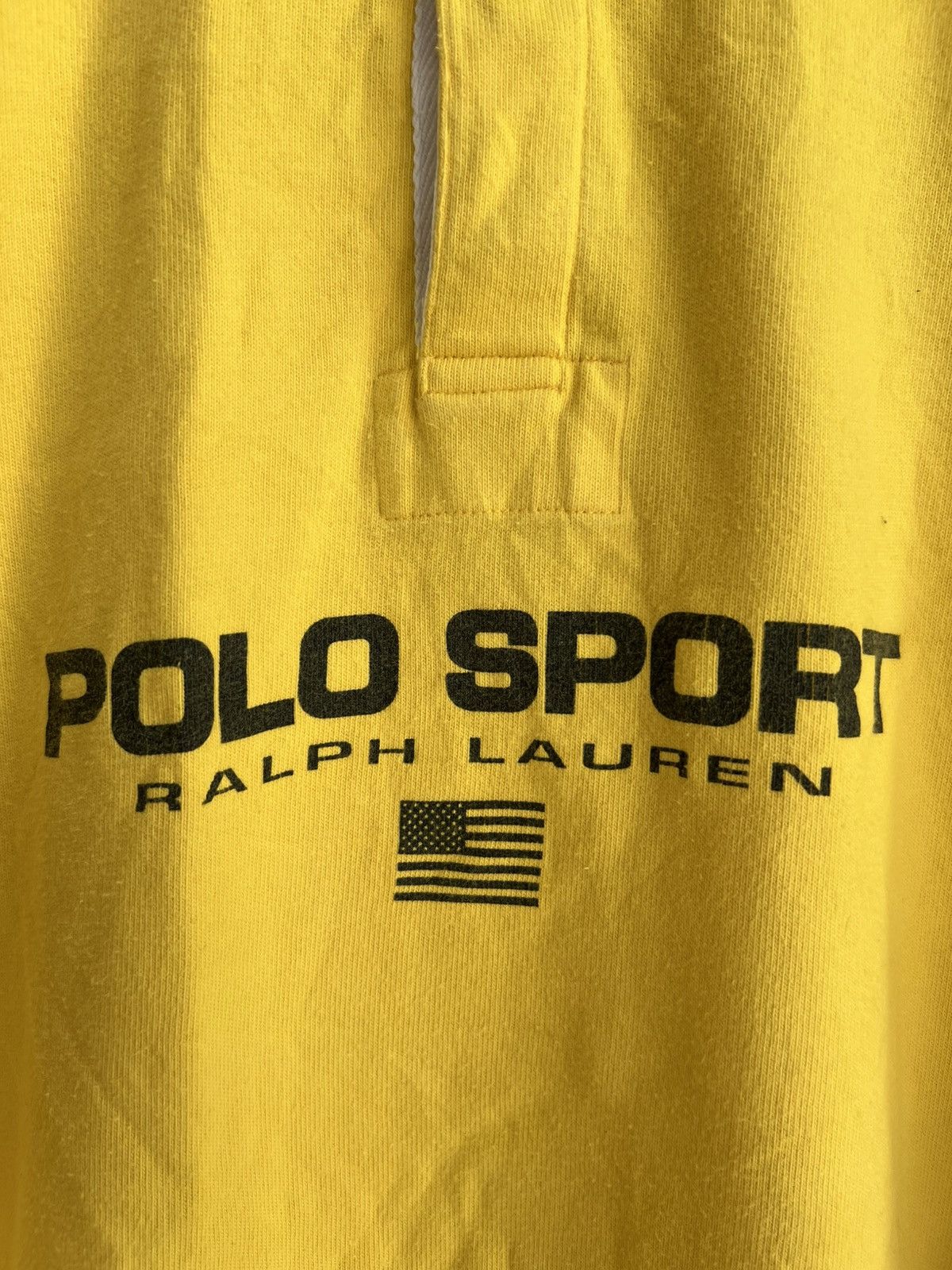 Ralph Lauren Sport Vintage 1990s Polo Sport RL US Flag 🇺🇸 Side Tap Rugby Shirt Size US L / EU 52-54 / 3 - 5 Thumbnail