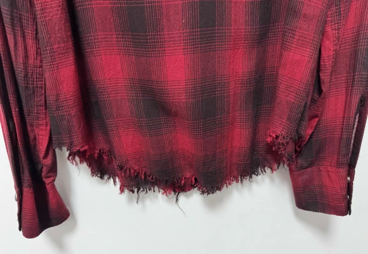 Saint Laurent Paris Saint Laurent 16SS Plaid Frayed Cat's Eye Black/Red Shirt Size US XS / EU 42 / 0 - 5 Thumbnail