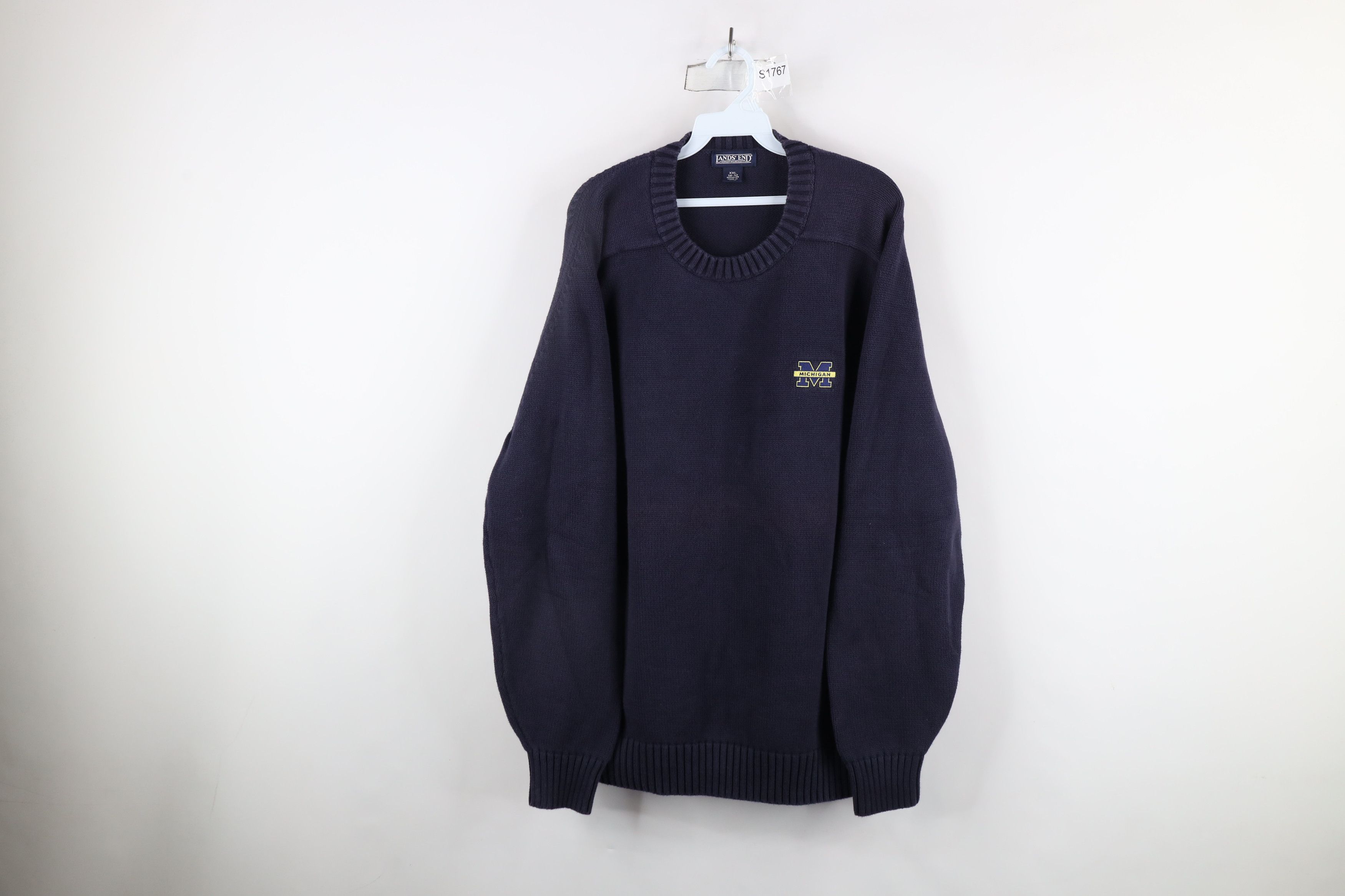 Lands' End × Vintage Vintage 90s Lands End University of Michigan Knit Sweater Size US XXL / EU 58 / 5 - 1 Thumbnail
