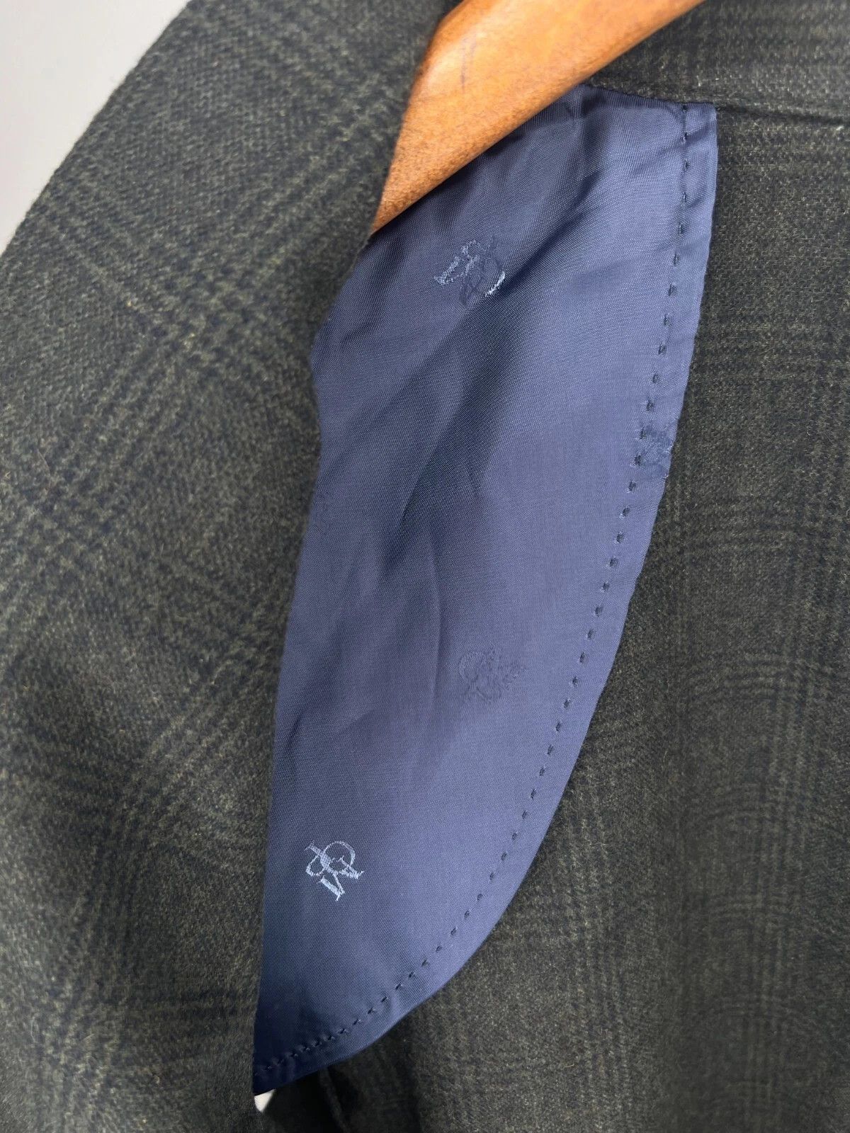 Marc O'Polo MARC O'POLO Plaid Dark Green Blazer Wool Unlined Size 46R - 15 Thumbnail