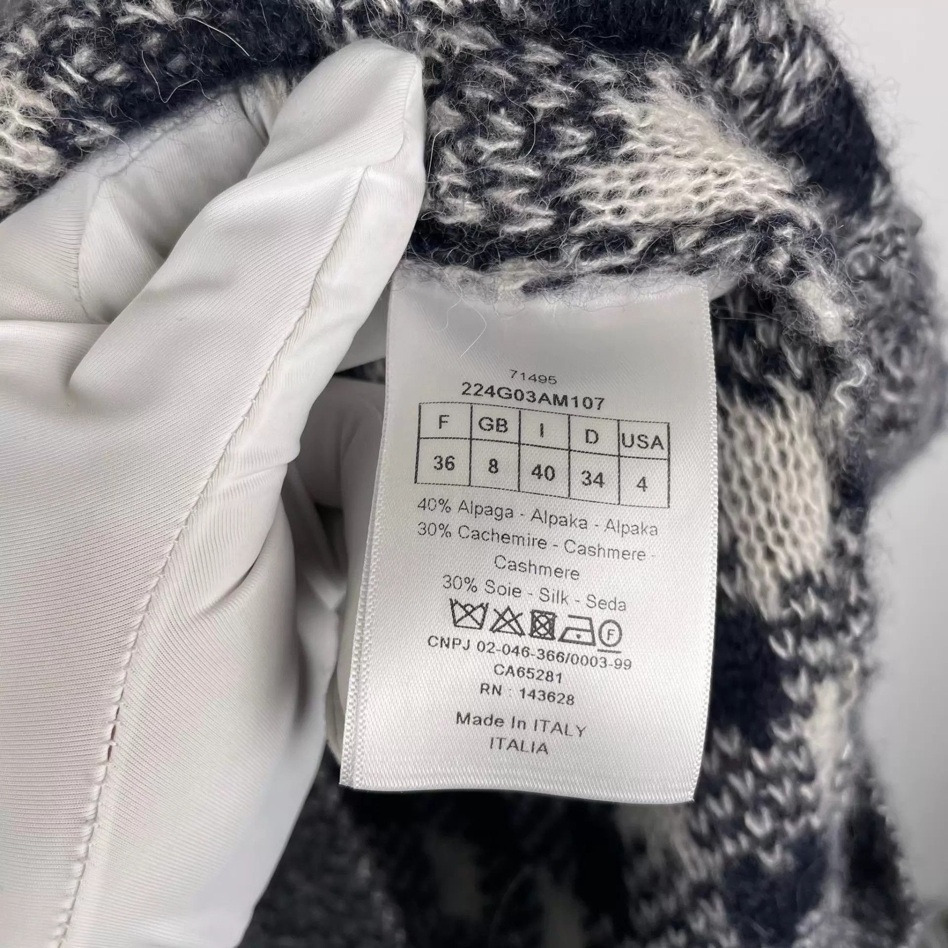 Dior Dior Wool Cardigan Black White Checkered 36 Size XS / US 0-2 / IT 36-38 - 3 Thumbnail