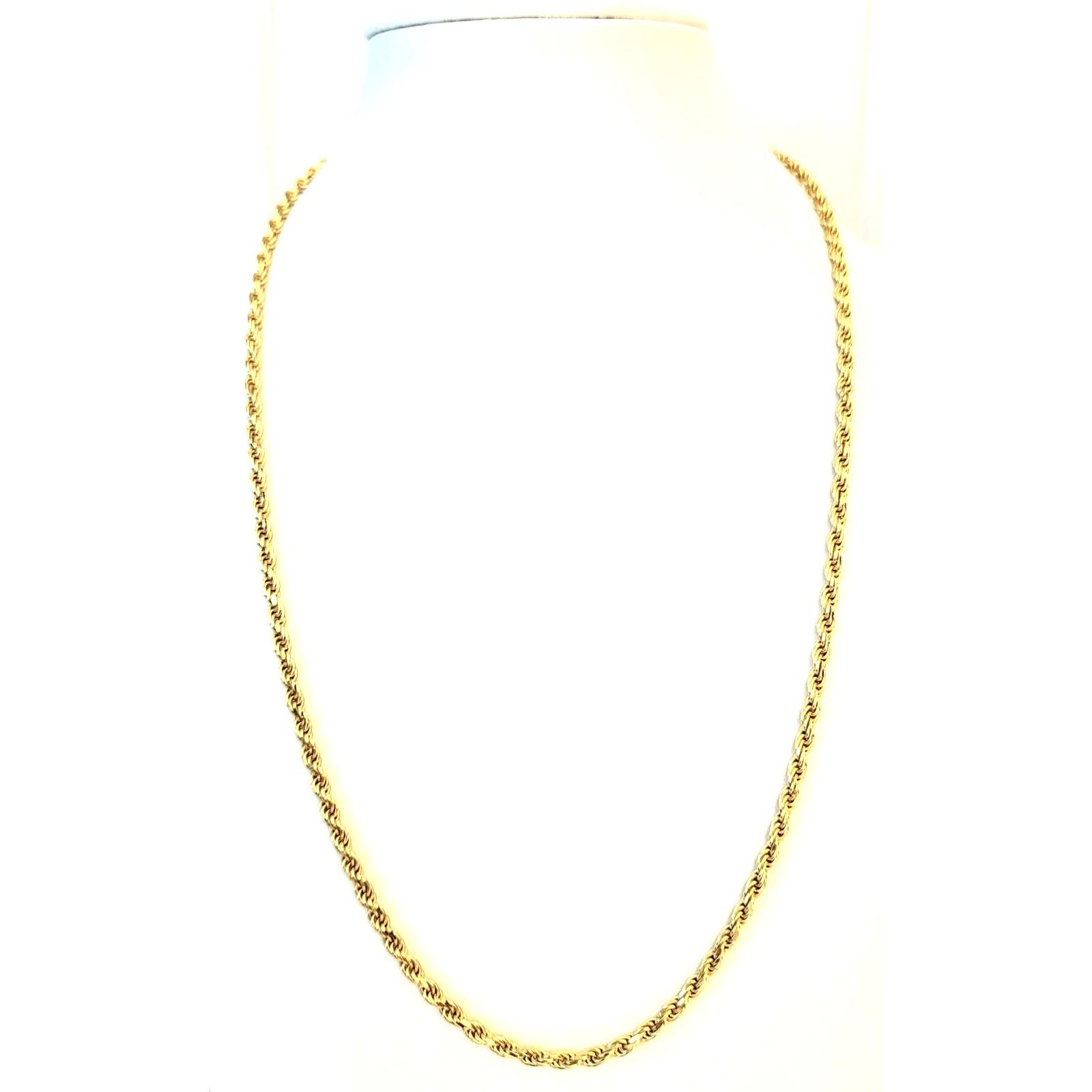Other Sterling Silver 925 3mm Rope Italy Necklace Gold Color 20" Size ONE SIZE - 1 Thumbnail