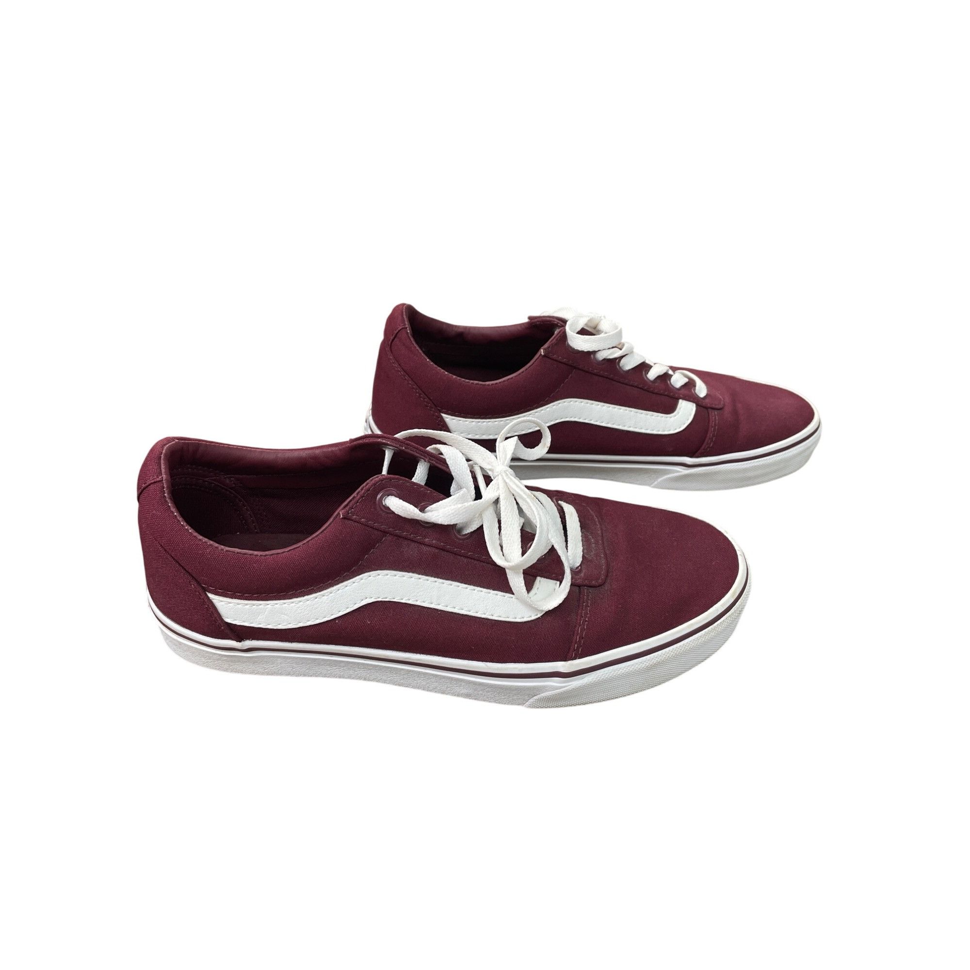 Vans Vans Womens Old Skool Burgundy/White Canvas skate Sneakers S Size US 10 / IT 40 - 4 Thumbnail