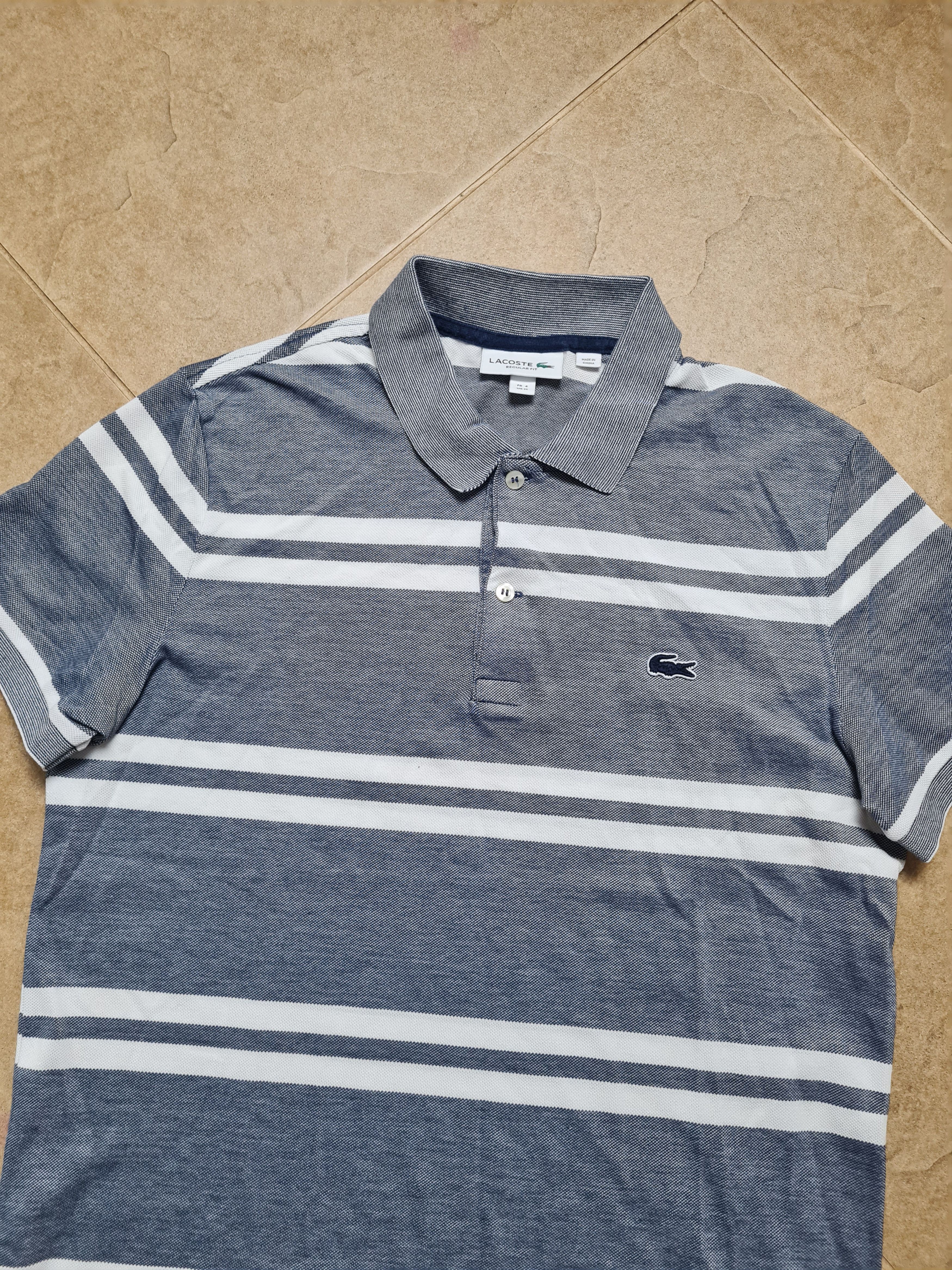 Lacoste Lacoste Men's Regular Fit Stripe Pique Polo Shirt Size S Size US S / EU 44-46 / 1 - 1 Thumbnail
