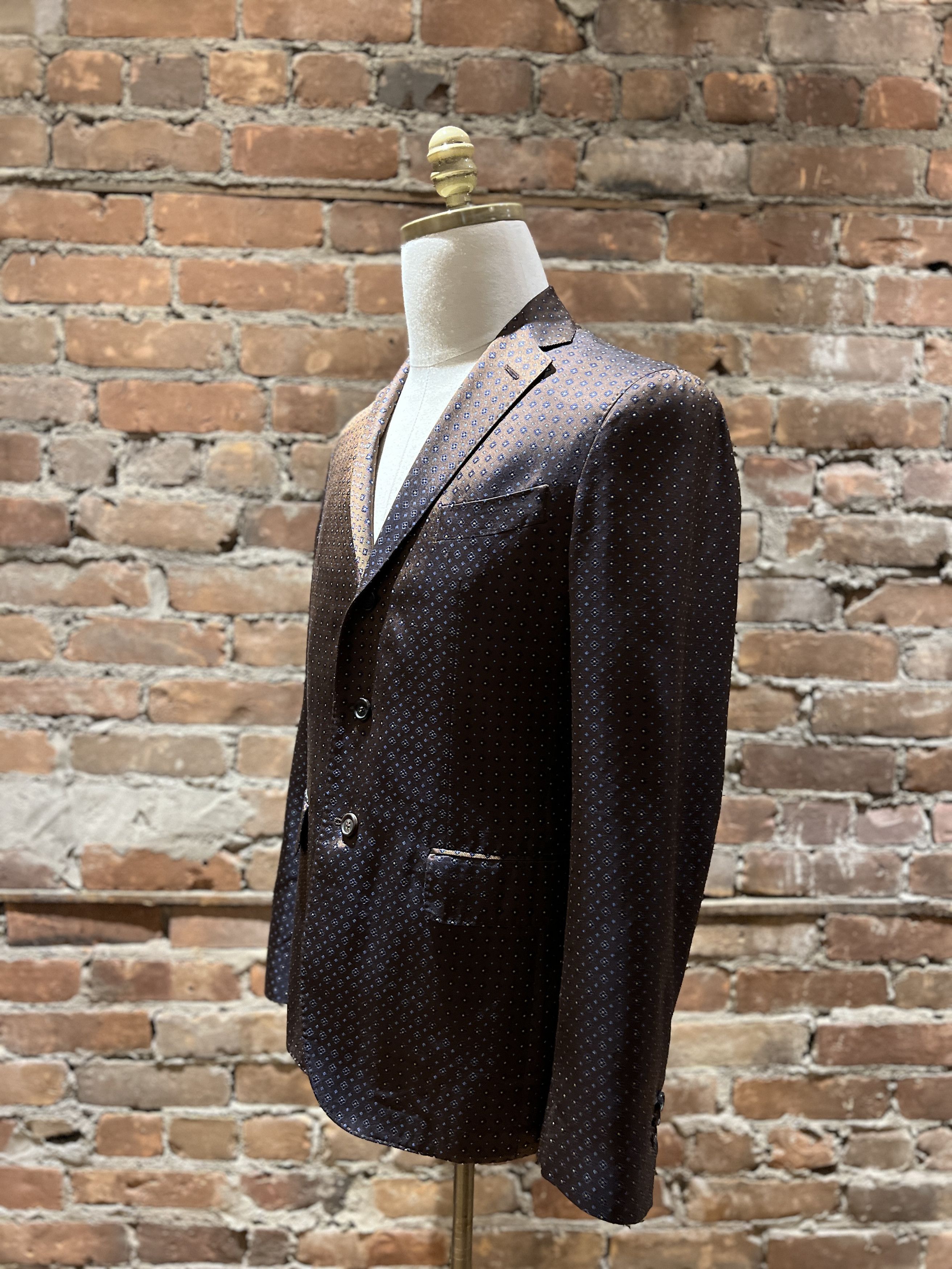 Dsquared2 Dsquared2 100% Silk Geometric Jacquard Blazer Size 50S - 2 Thumbnail