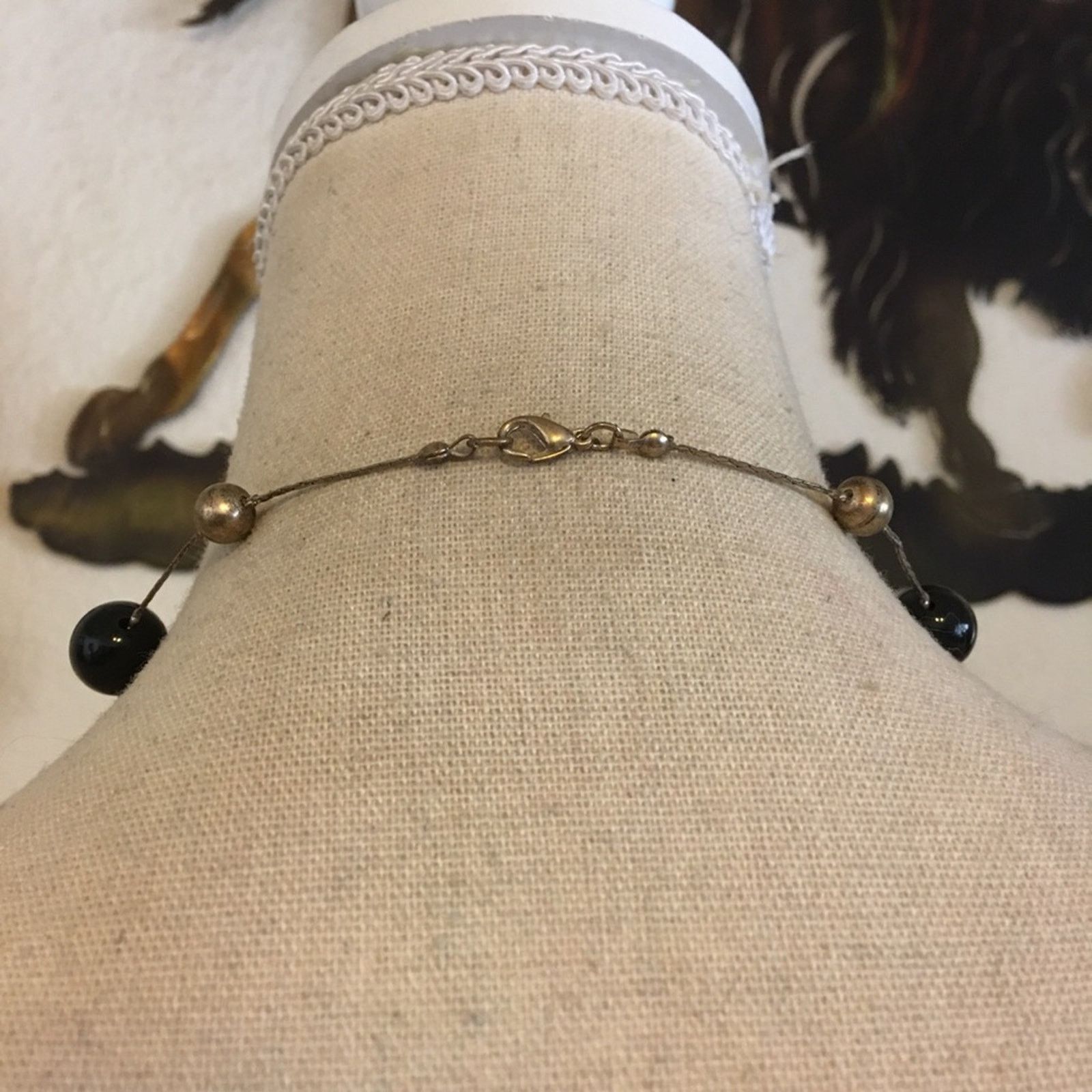 Vintage Vintage red black and gold beads on chain necklace Size ONE SIZE - 5 Thumbnail