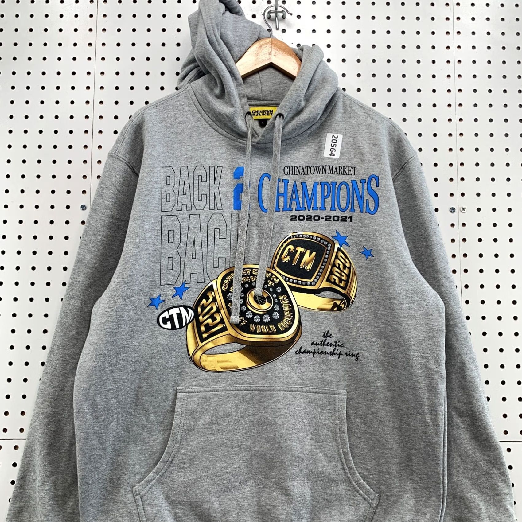 Vintage Chinatown Market Hooded Pullover Sweatshirt Gray Mens L Rings Champions 24x31 Size US L / EU 52-54 / 3 - 5 Thumbnail