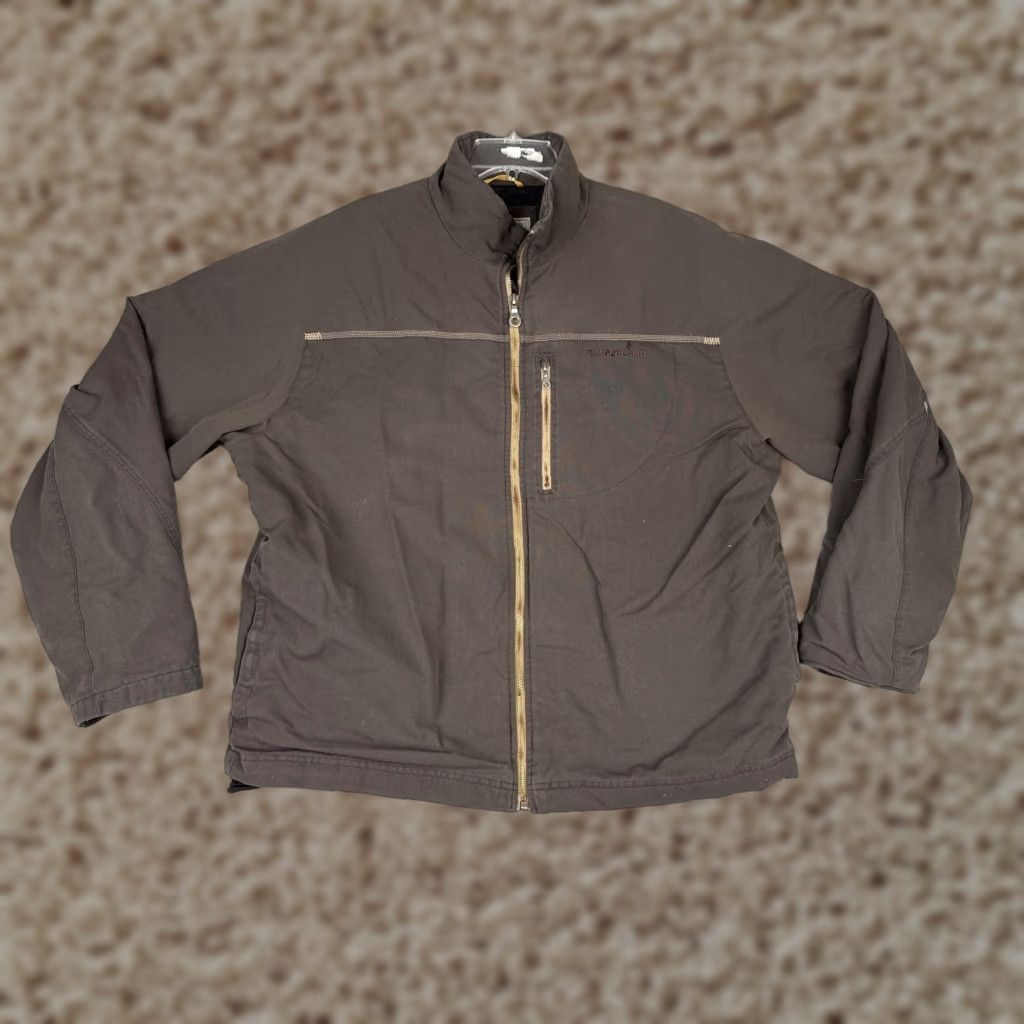 Timberland Timberland Jacket Mens 2XL Brown Canvas Quilted Lined Full Zip Workwear Outdoor Windbreaker Size US XXL / EU 58 / 5 - 1 Thumbnail