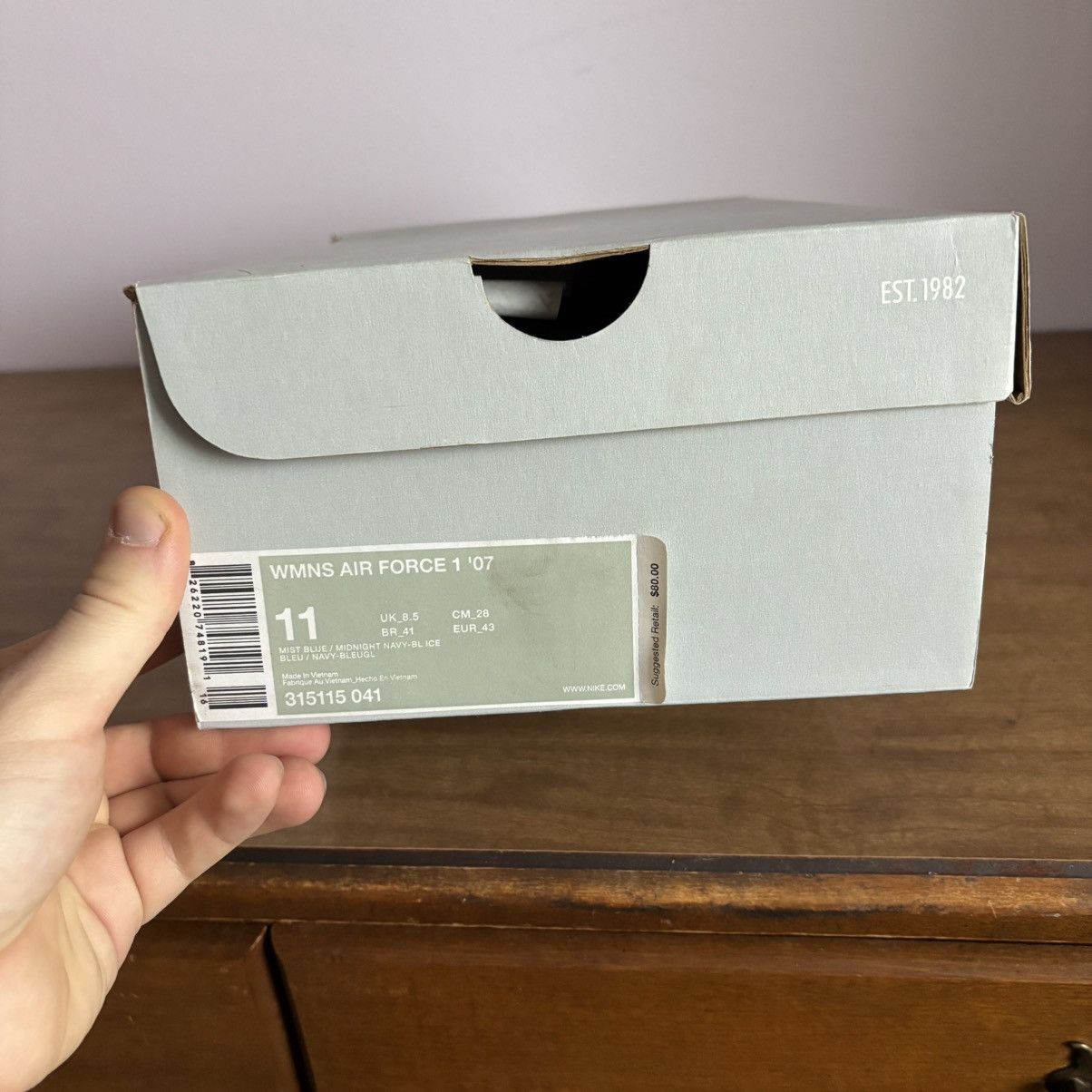 Nike 2008 Nike Air Force 1 Low Blue Mist/Ice/Navy - Size 11W/9.5M Size US 9.5 / EU 42-43 - 10 Thumbnail