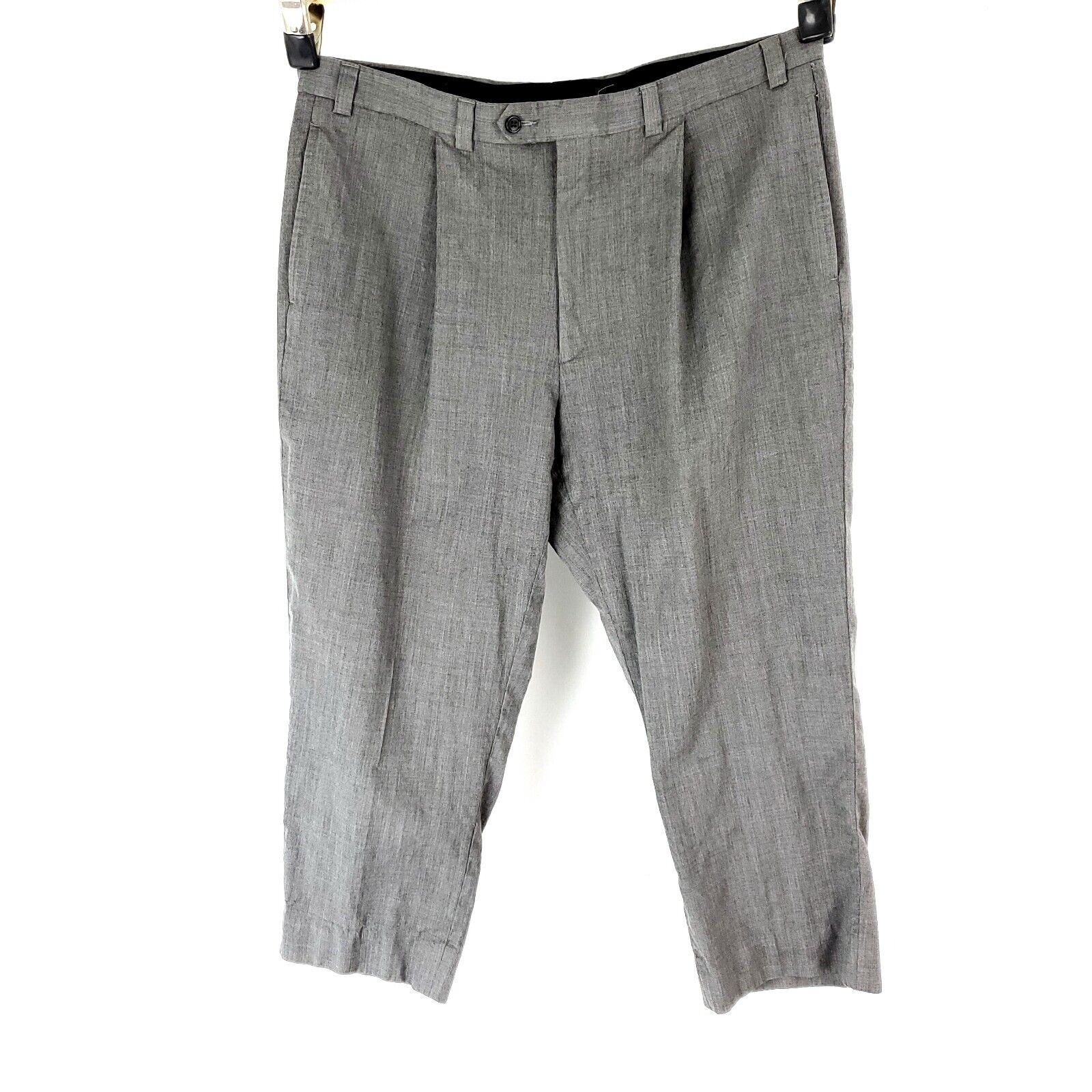 Joseph Abboud Joseph Abboud Short Leg Wool Dress Pants 37/25 Gray Pleated Size 36S - 3 Thumbnail