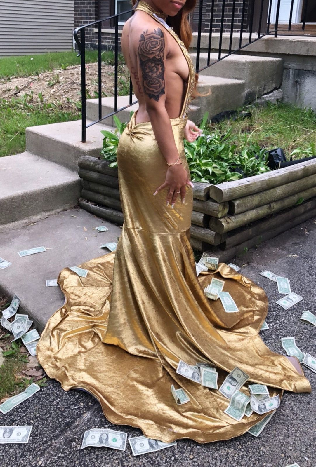 Other Prom Gold Velvet Dress Size S / US 4 / IT 40 - 1 Thumbnail