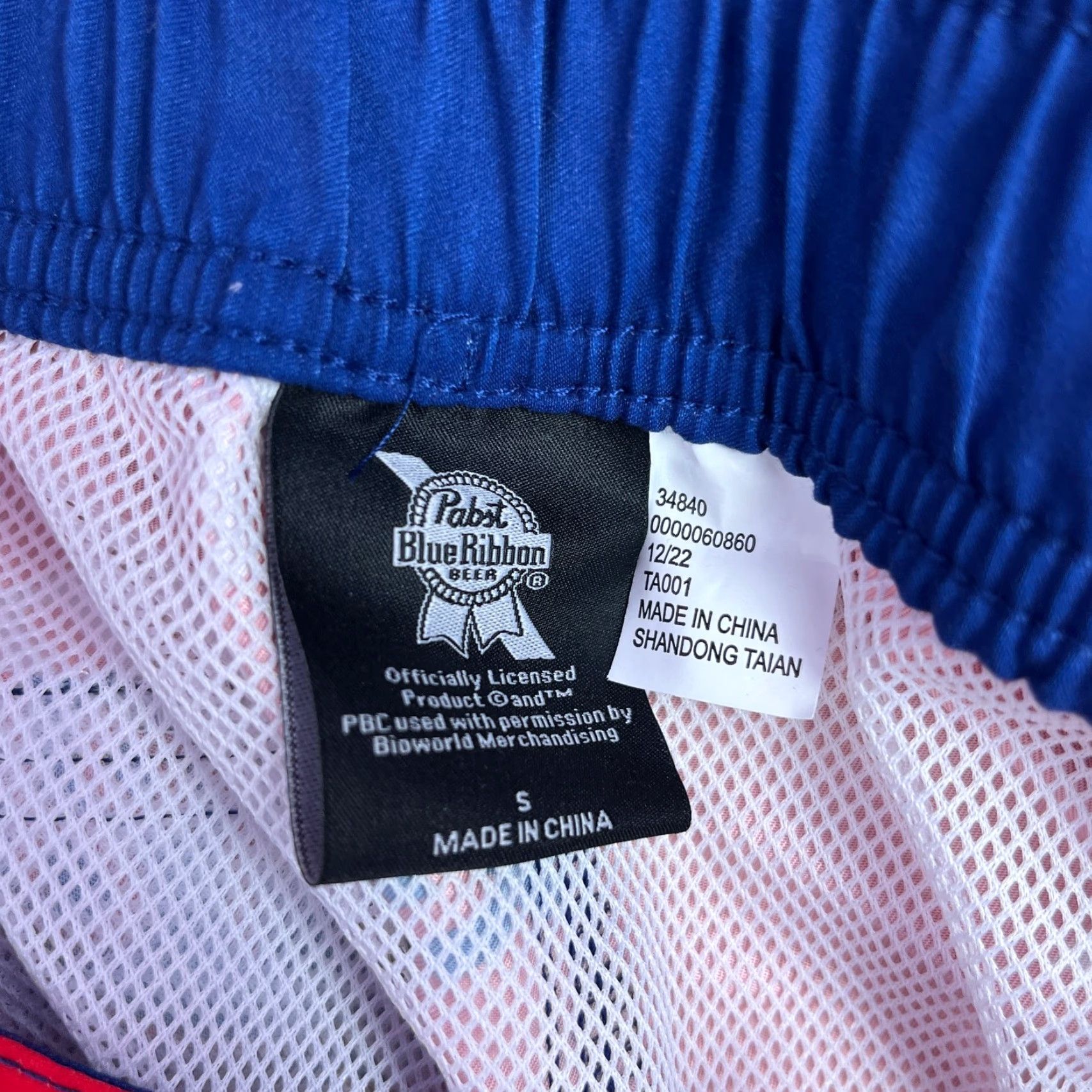 Vintage Pabst Blue Ribbon Mens Shorts Red White Blue Star Swim Surf Beach Trunks Small Size US 29 - 6 Thumbnail