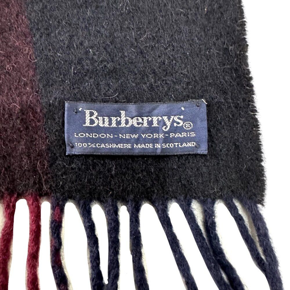 Burberry Burberrys Classic Check Scarf Black 100% Cashmere Unisex Sc Size ONE SIZE - 3 Thumbnail