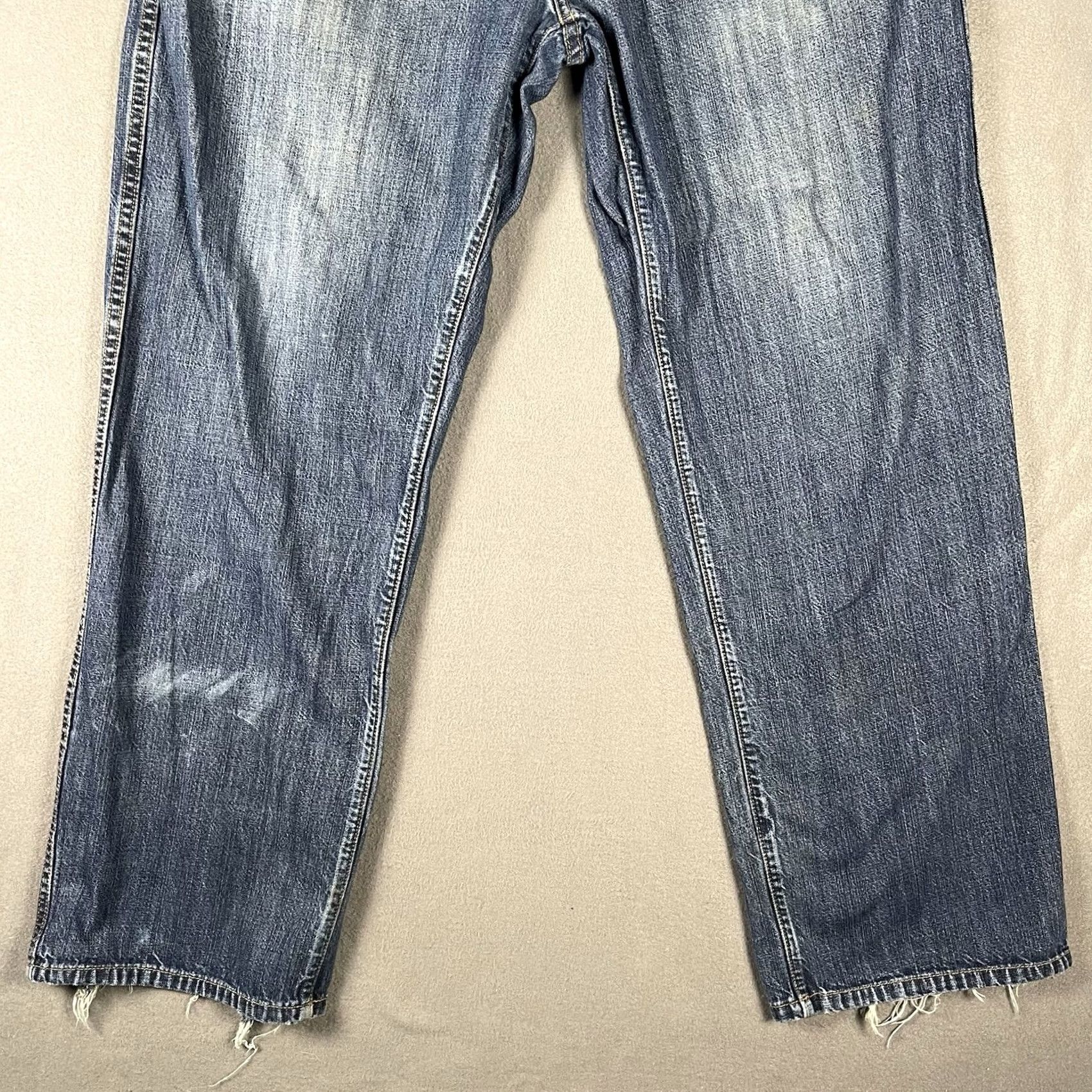 Sean John VINTAGE Sean John Jeans Mens 36 Wide-Leg Distressed Carpenter 5-Pocket Denim Blue 90s Grunge Y2K Skater Size US 36 / EU 52 - 7 Thumbnail
