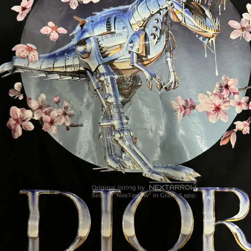 Dior Black Cotton Logo T-Shirt for Men .